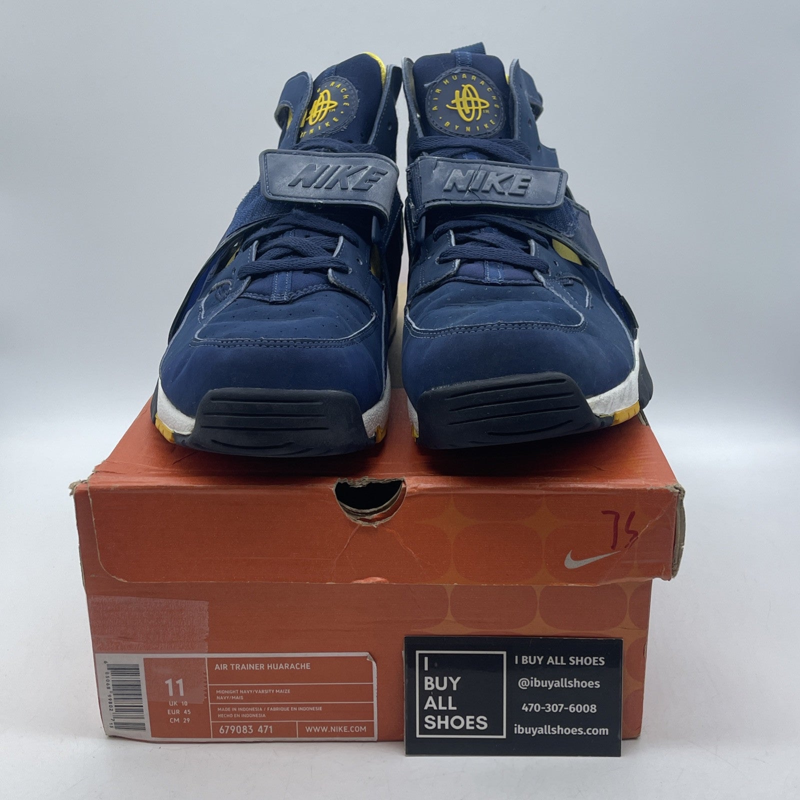Size 11 - Nike Air Trainer Retro OG Huarache Midnight Navy Suede (679083-471)