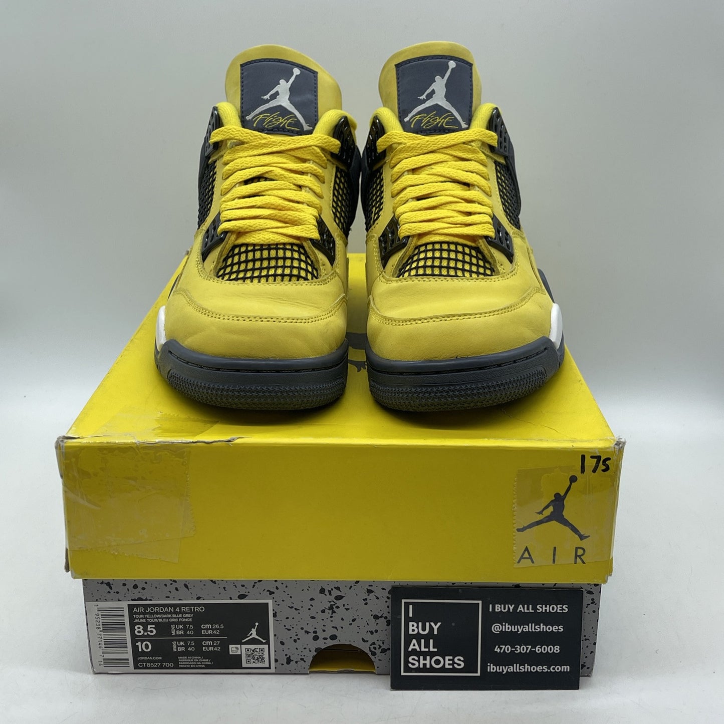 Size 8.5 - Jordan 4 Retro Mid Lightning White Black Grey Suede (CT8527-700)
