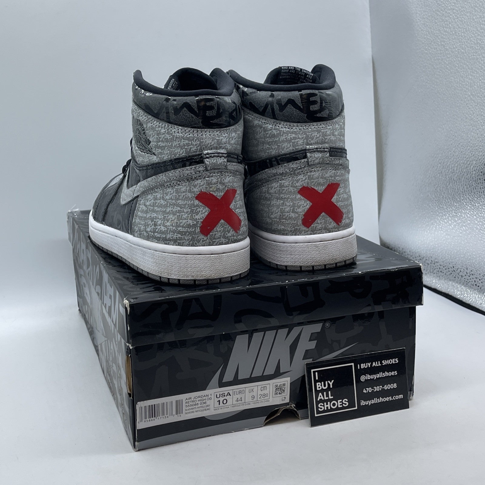 Size 10 - Jordan 1 OG High Rebellionaire Grey Black Suede Leather (555088-036)