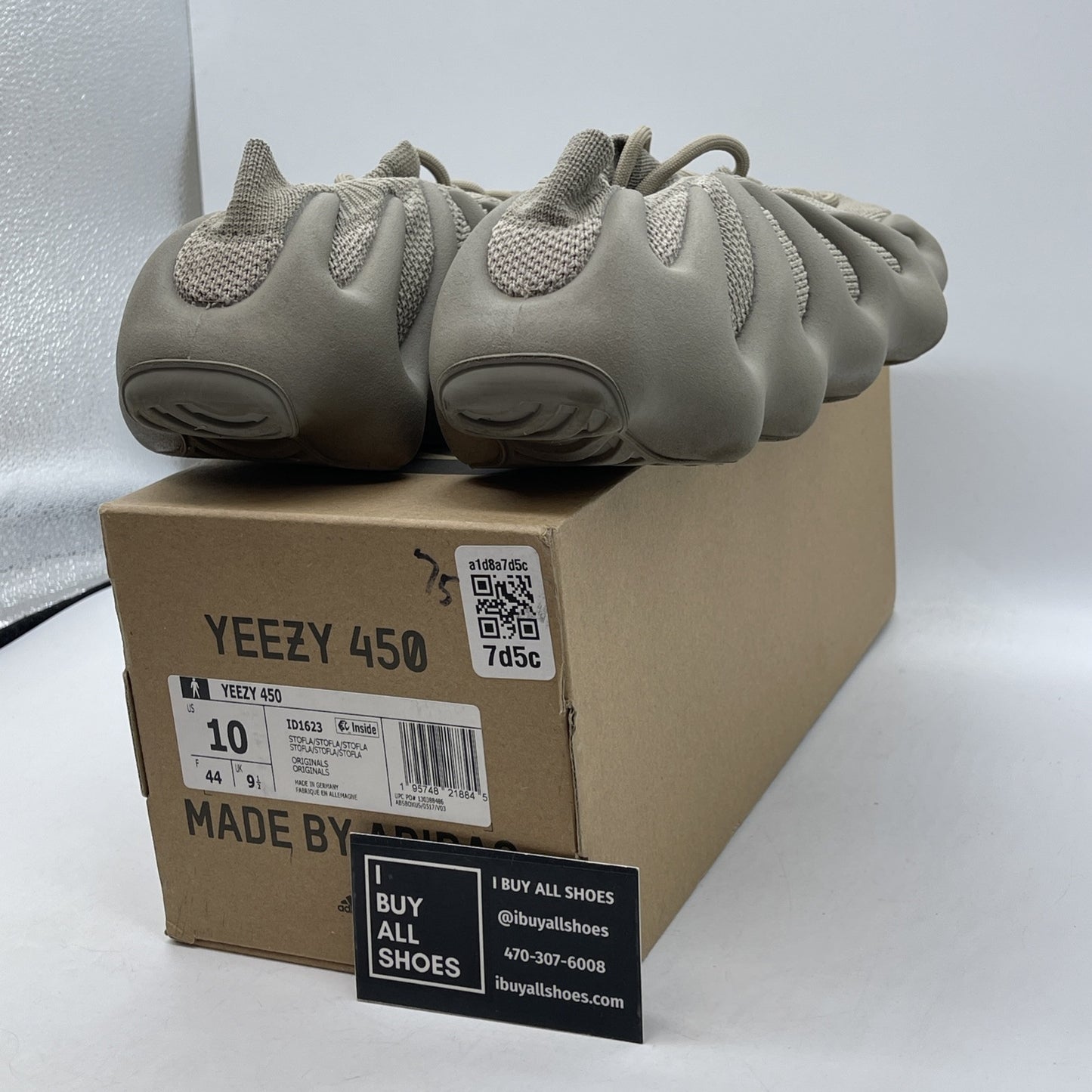 Size 10 - Adidas Yeezy 450 Stone Flax Brown Suede (ID1623)