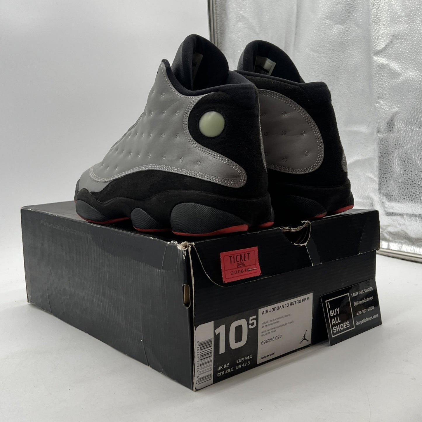 Size 10.5 - Air Jordan 13 Retro Reflective Silver (696298-023)