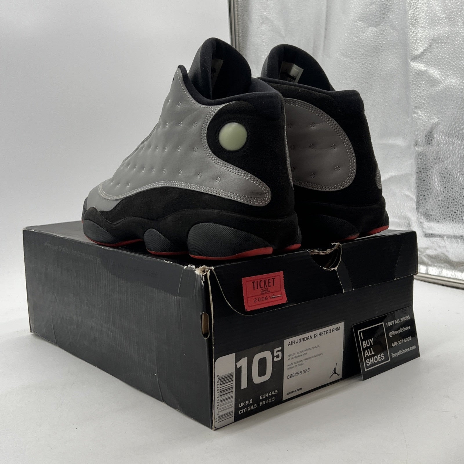 Size 10.5 - Air Jordan 13 Retro Reflective Silver (696298-023)