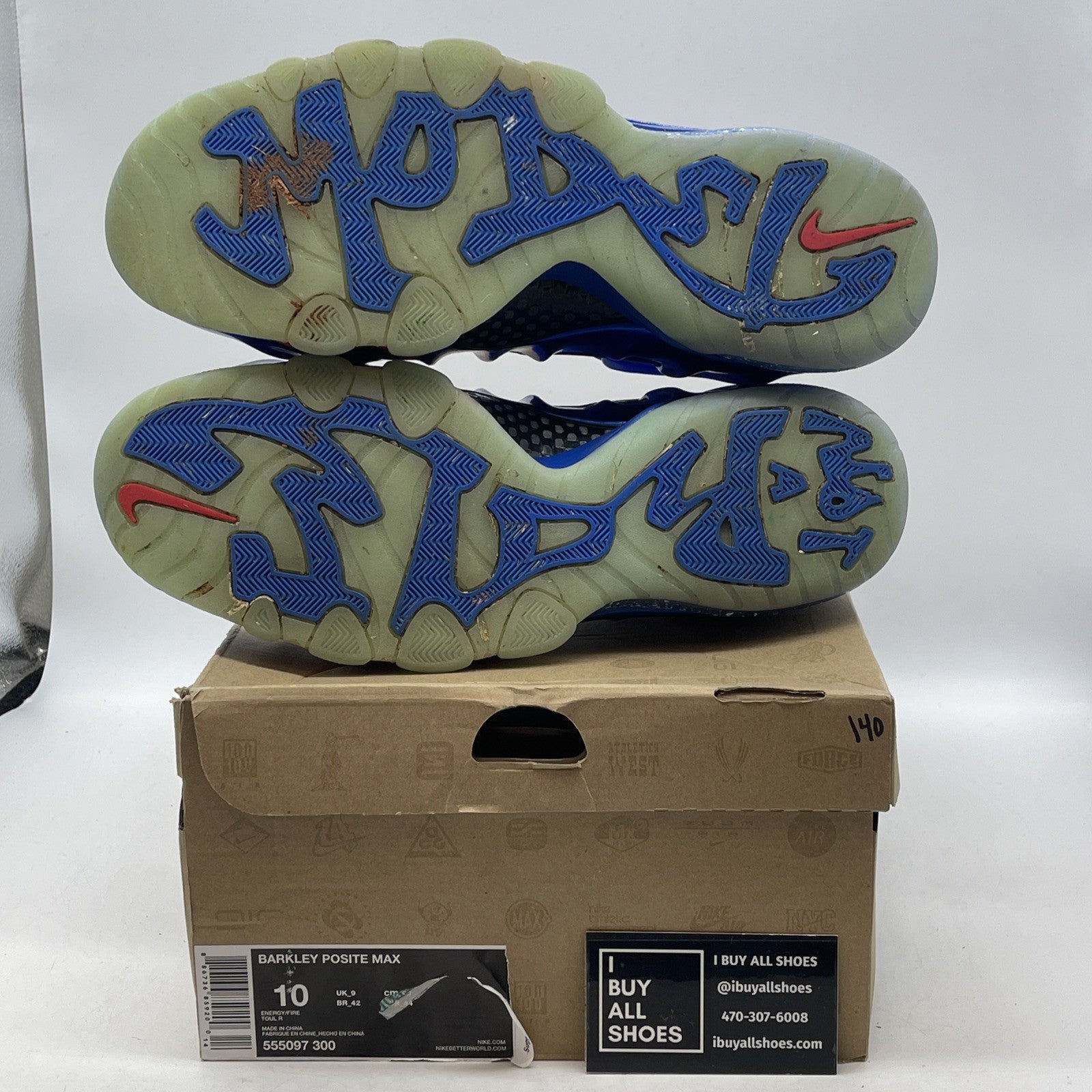 Size 10 - Nike Barkley Posite Max Sixers Blue Suede Leather (555097-300)