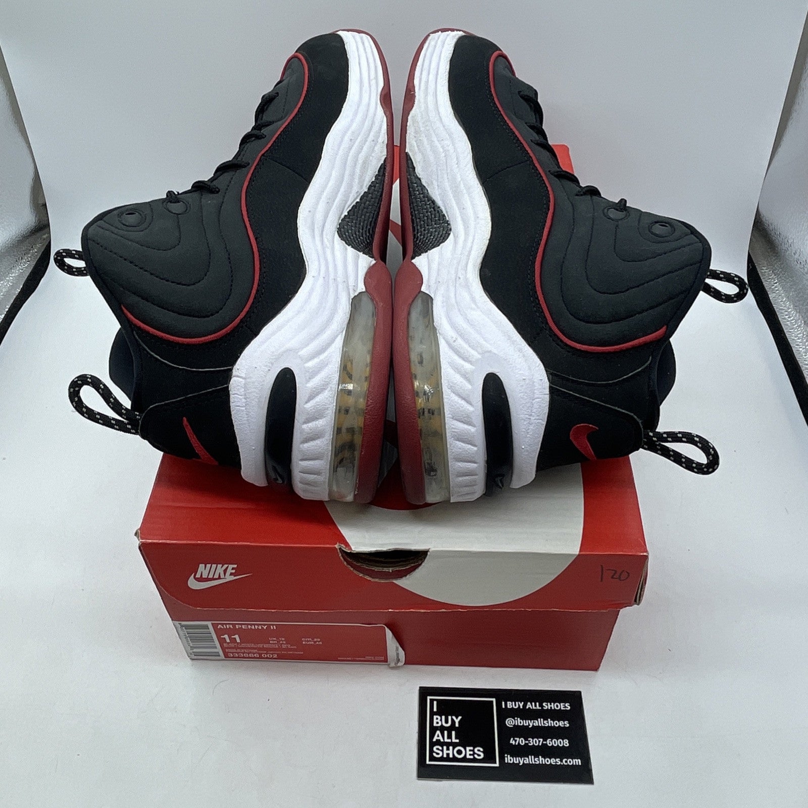 Size 11 - Nike Air Penny 2 2016 Miami Heat Black Suede (333886-002)
