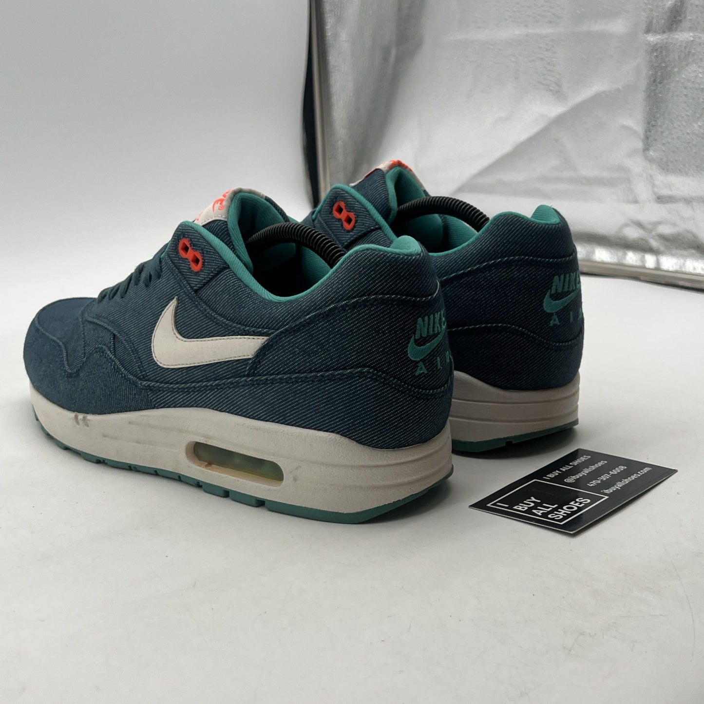 Size 10.5 - Nike Air Max 1 Prm Turquoise Denim (512033-313)
