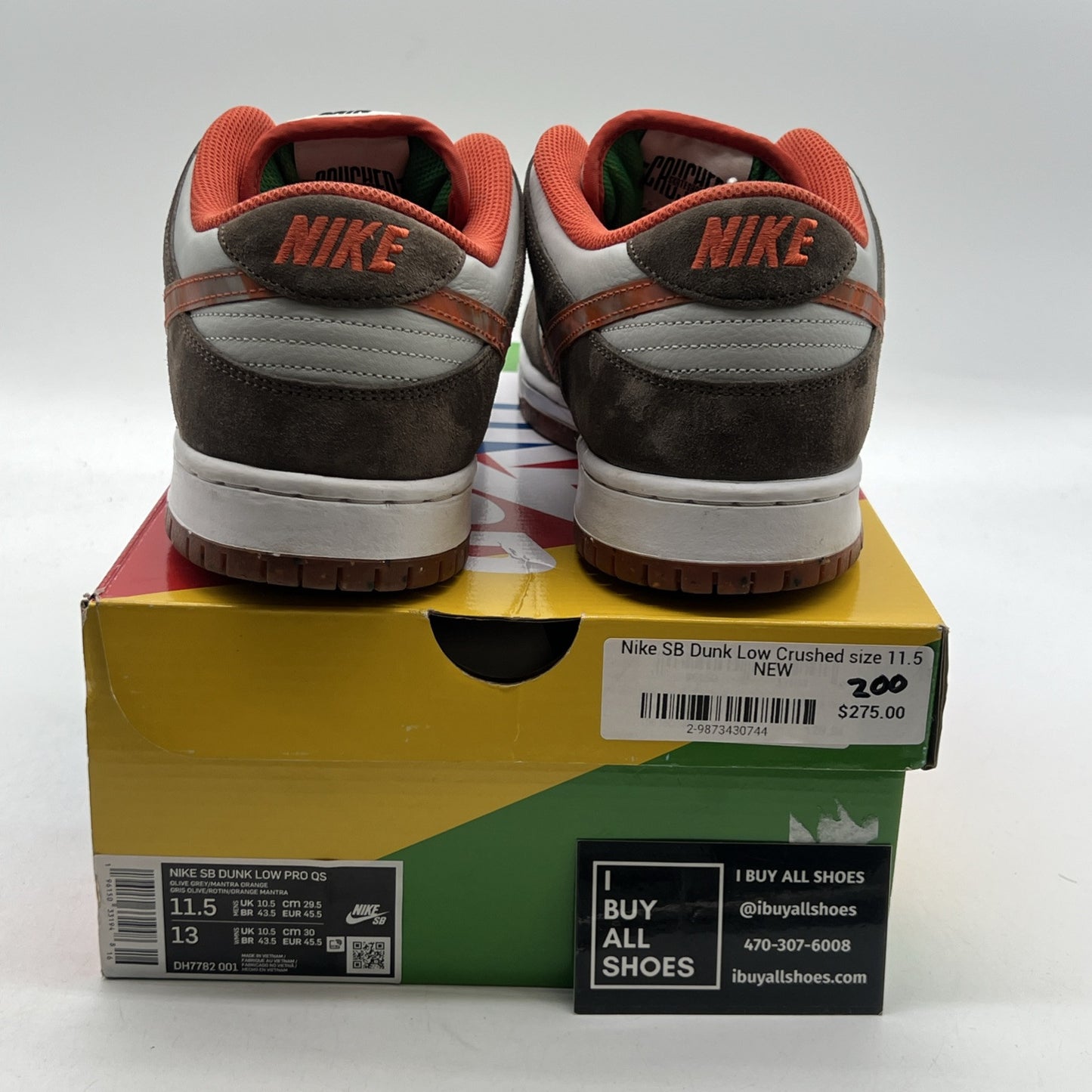 Size 11.5 - Nike Crushed D.C. x Dunk SB Low Golden Hour (DH7782-001)