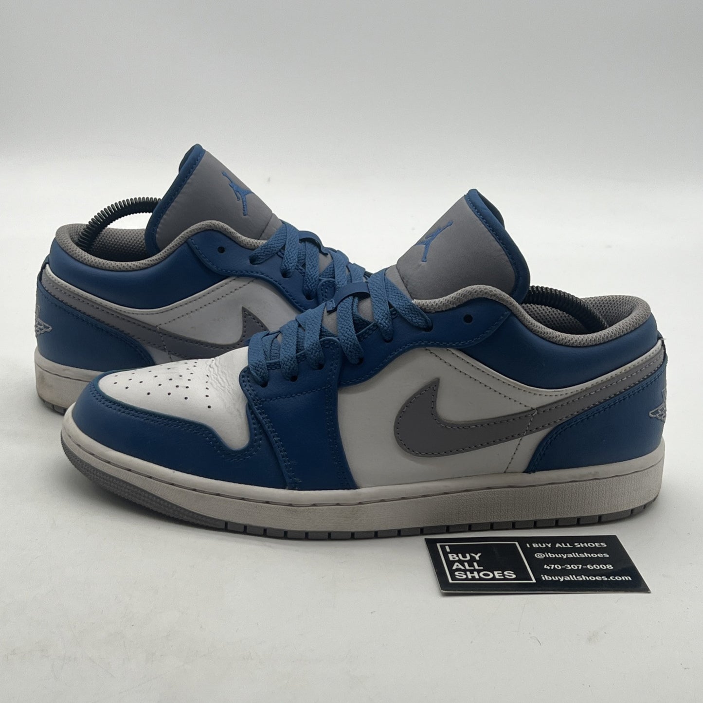 Size 10 - Air Jordan 1 Low True Blue Cement (533588-412)