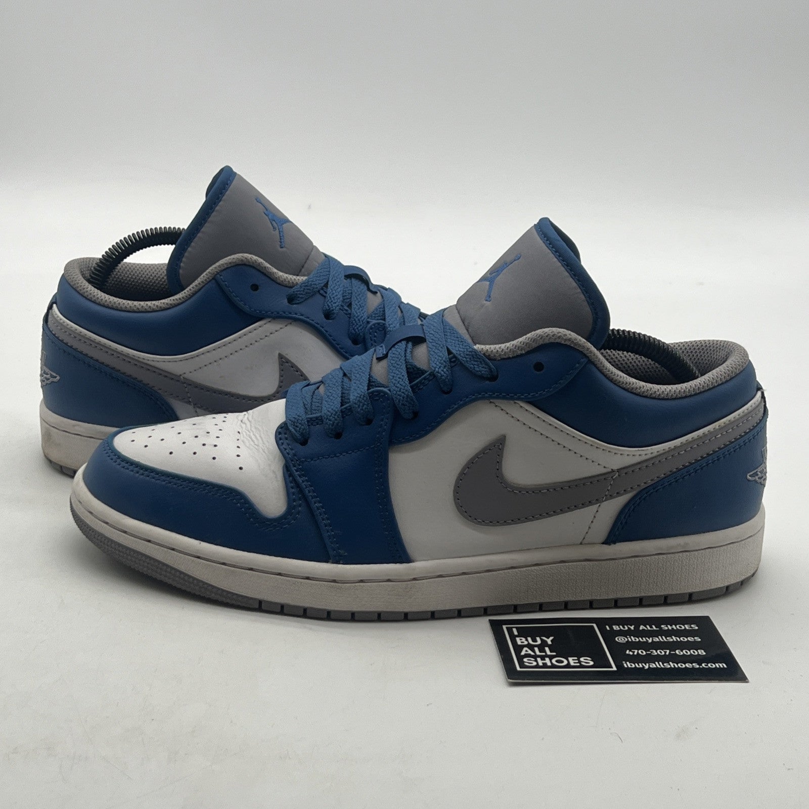 Size 10 - Air Jordan 1 Low True Blue Cement (533588-412)