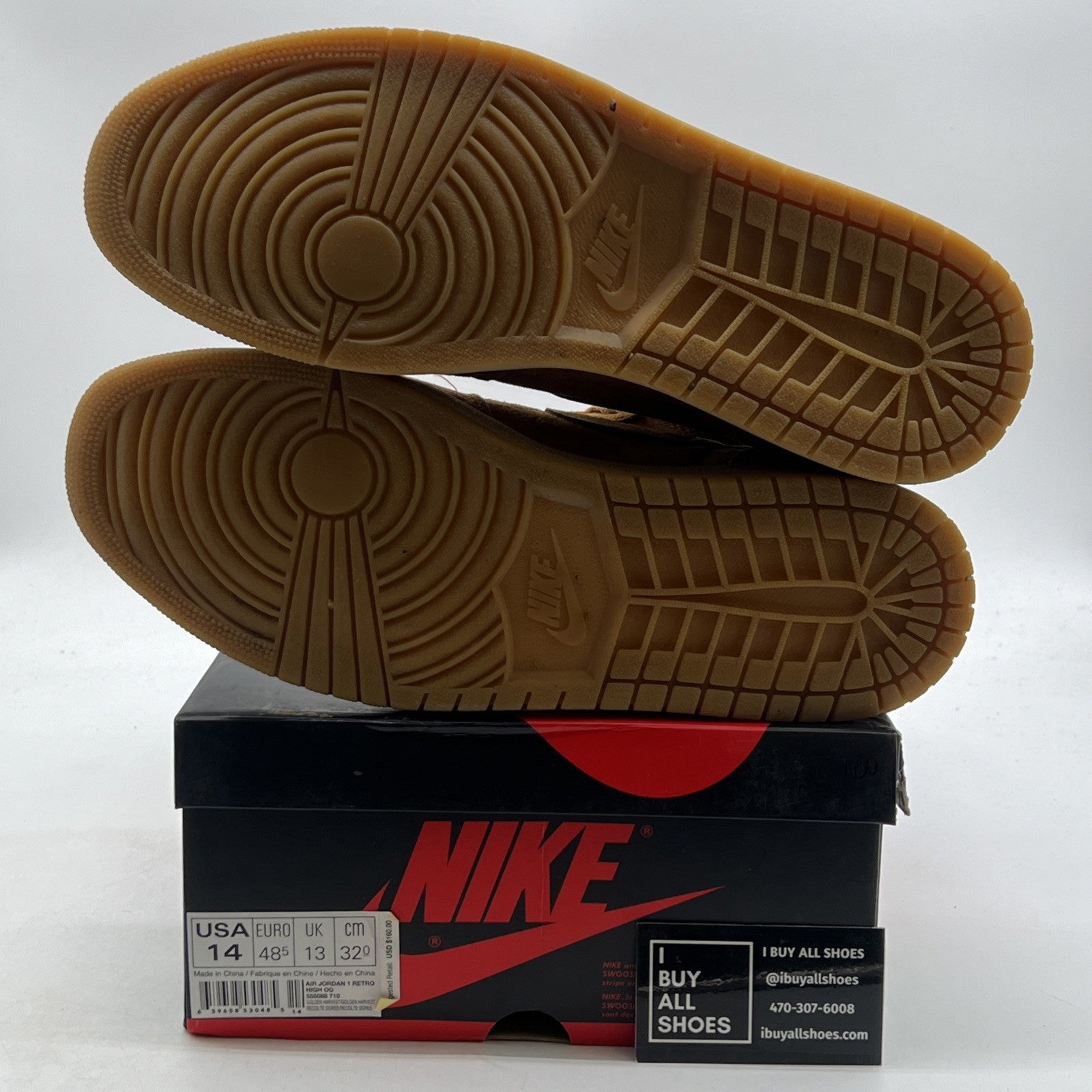 Size 14 - Air Jordan 1 Retro OG High Wheat (555088-710)