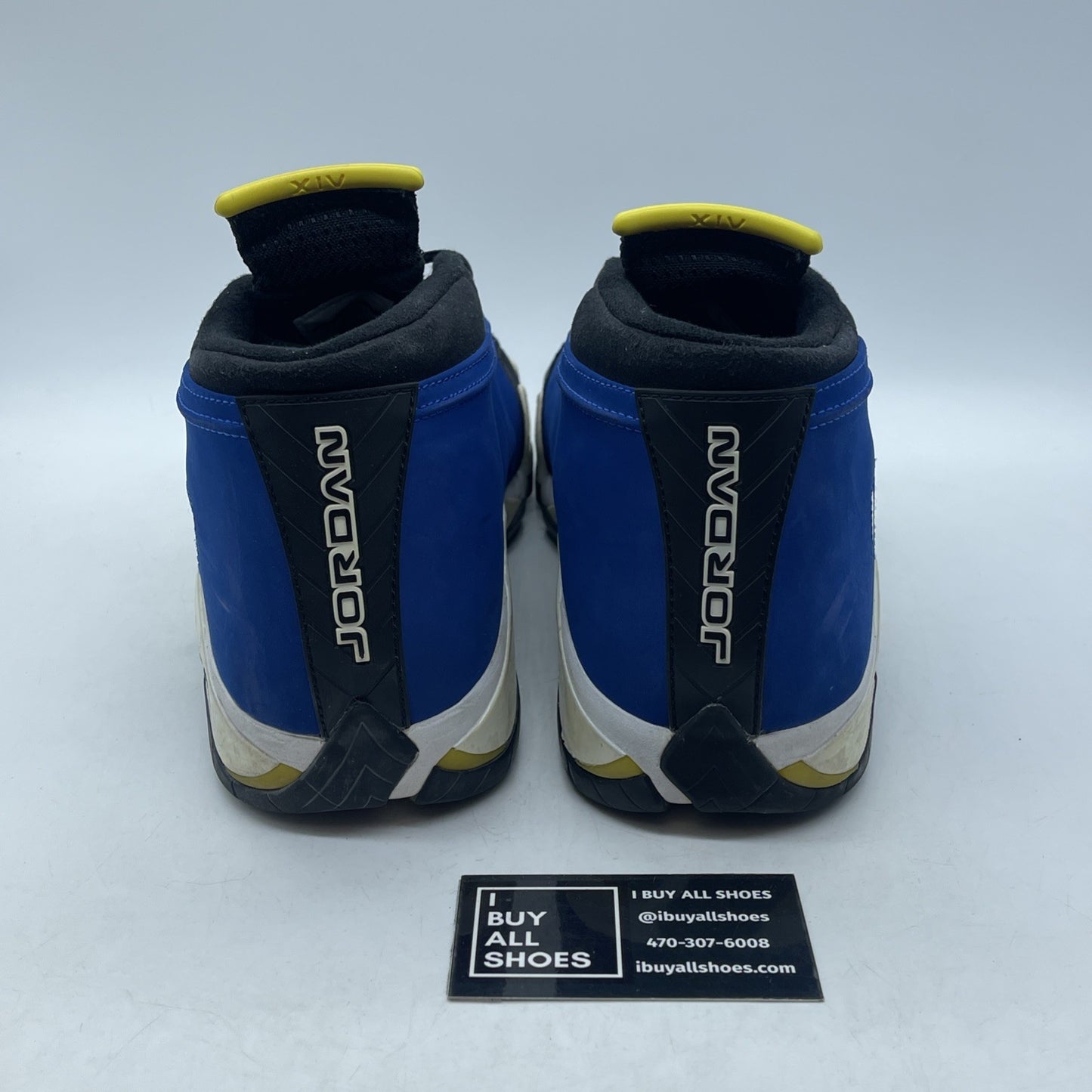 Size 14 - Air Jordan 14 Retro 2015 Low Laney Blue Black Suede (807511-405)