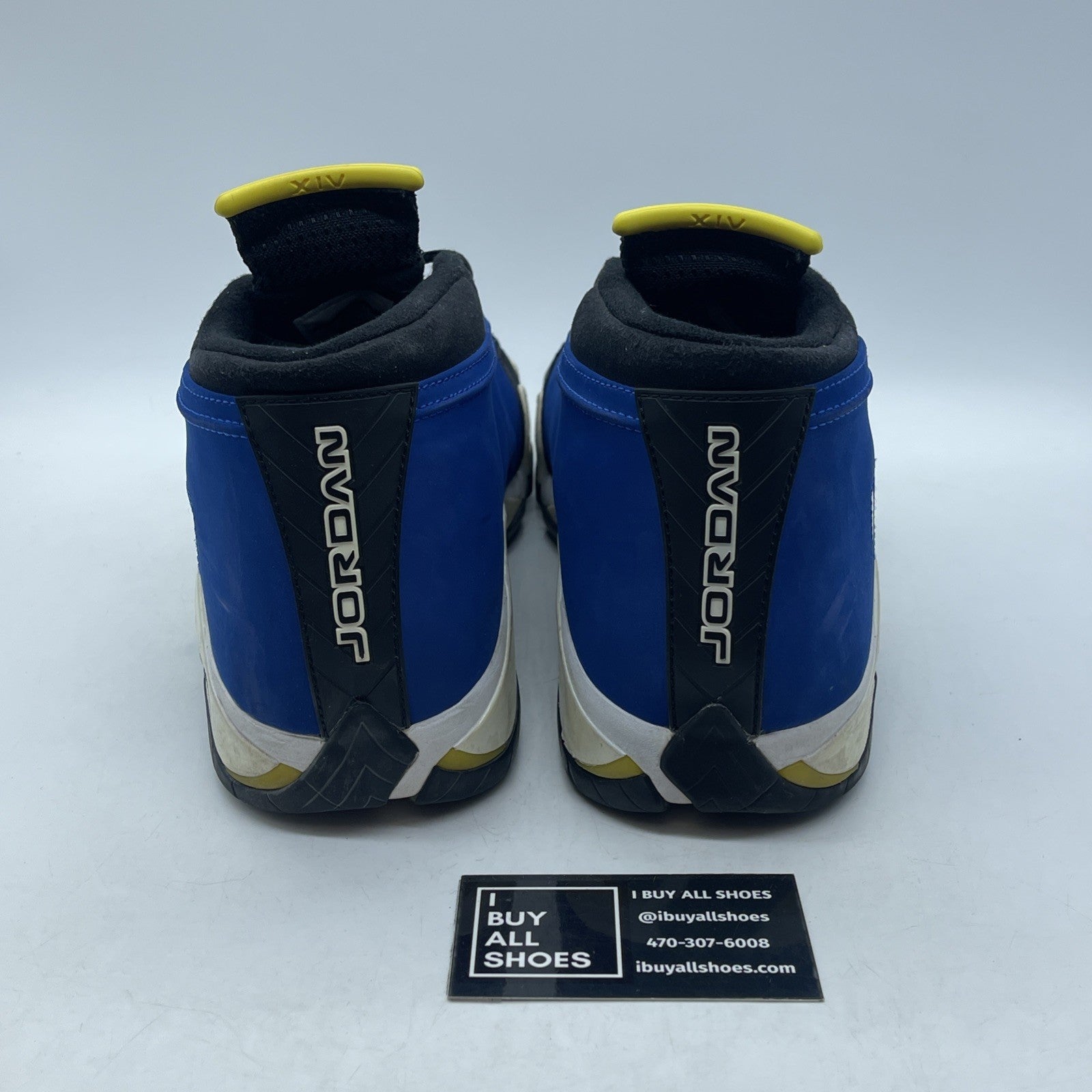 Size 14 - Air Jordan 14 Retro 2015 Low Laney Blue Black Suede (807511-405)