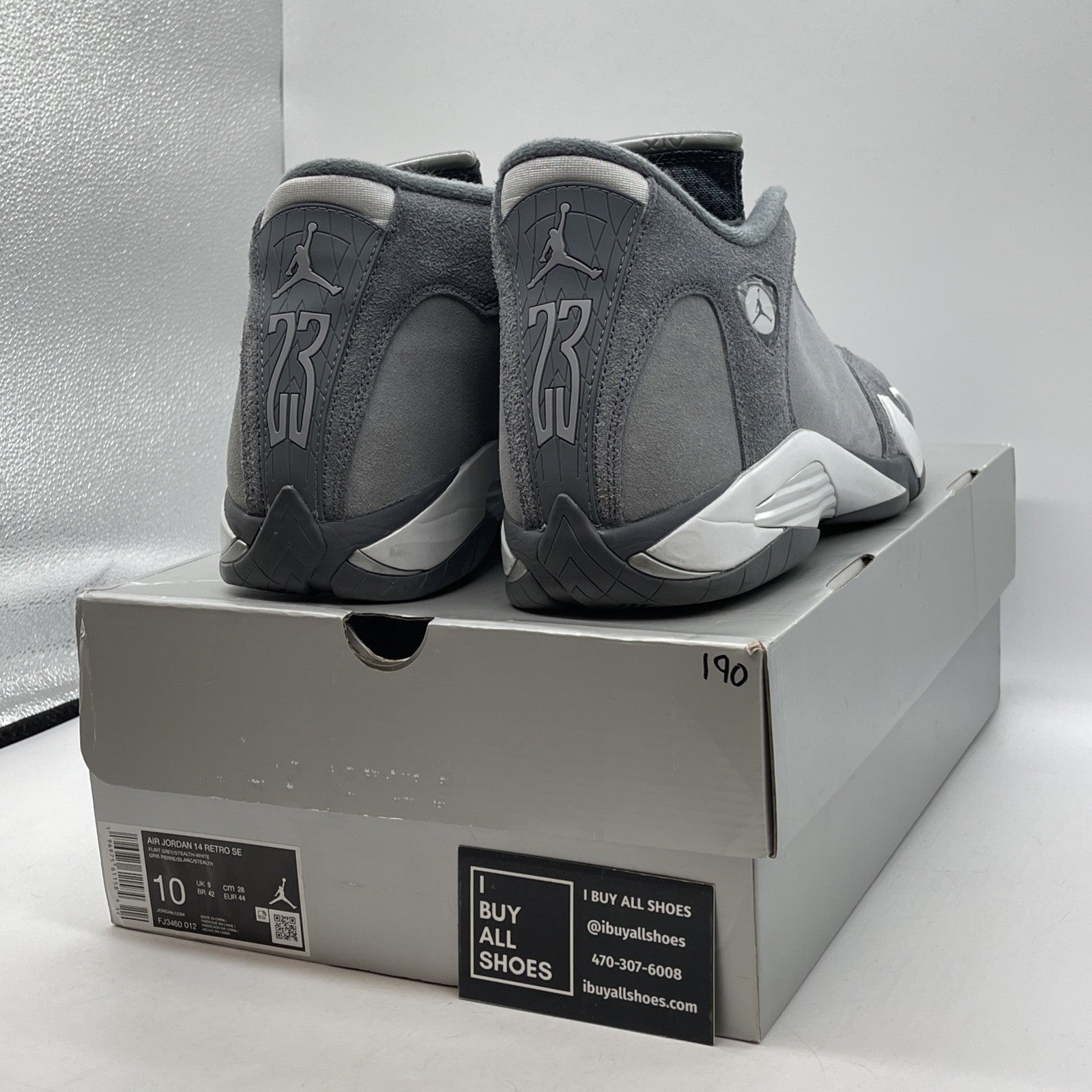 Size 10 -Air Jordan 14 Retro SE Mens Sz 13 Flight Grey Stealth White(FJ3460-012)