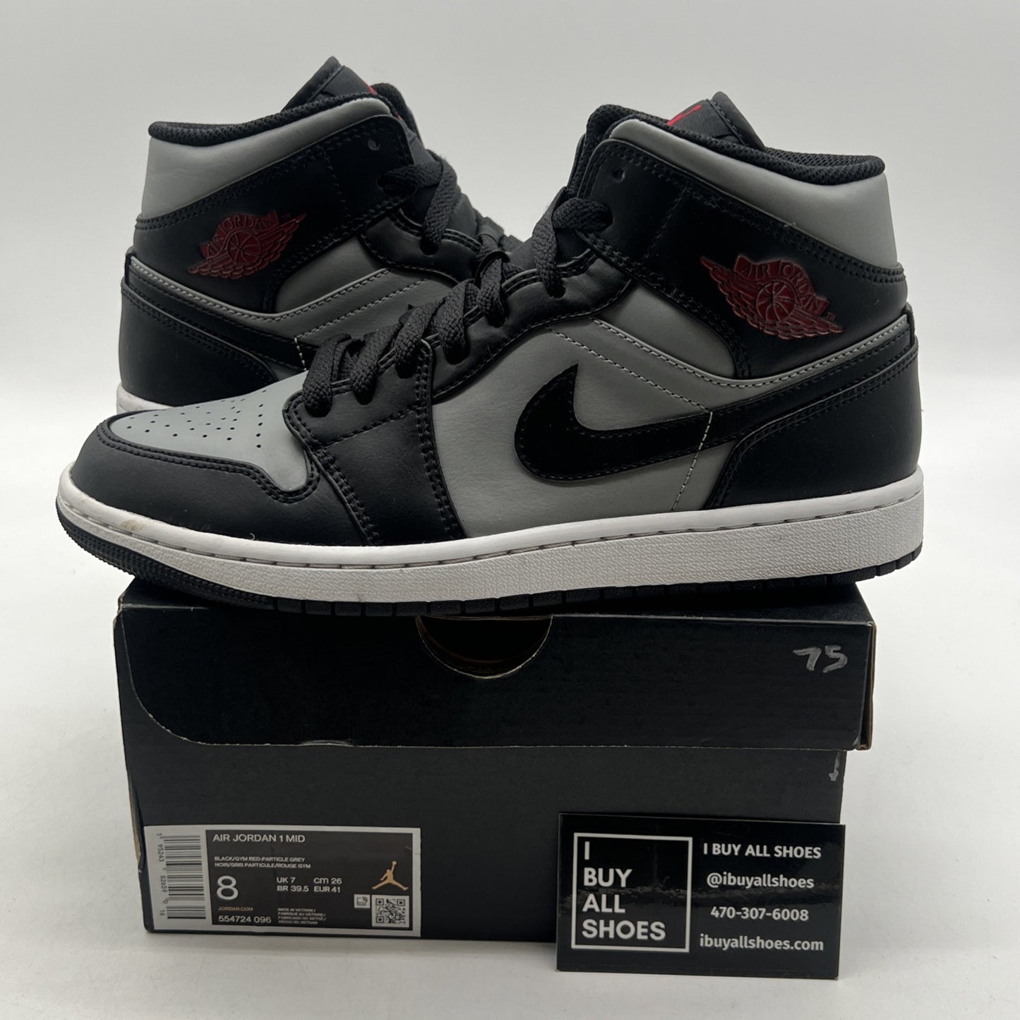 Size 8 - Air Jordan 1 Mid Shadow (554724-096)