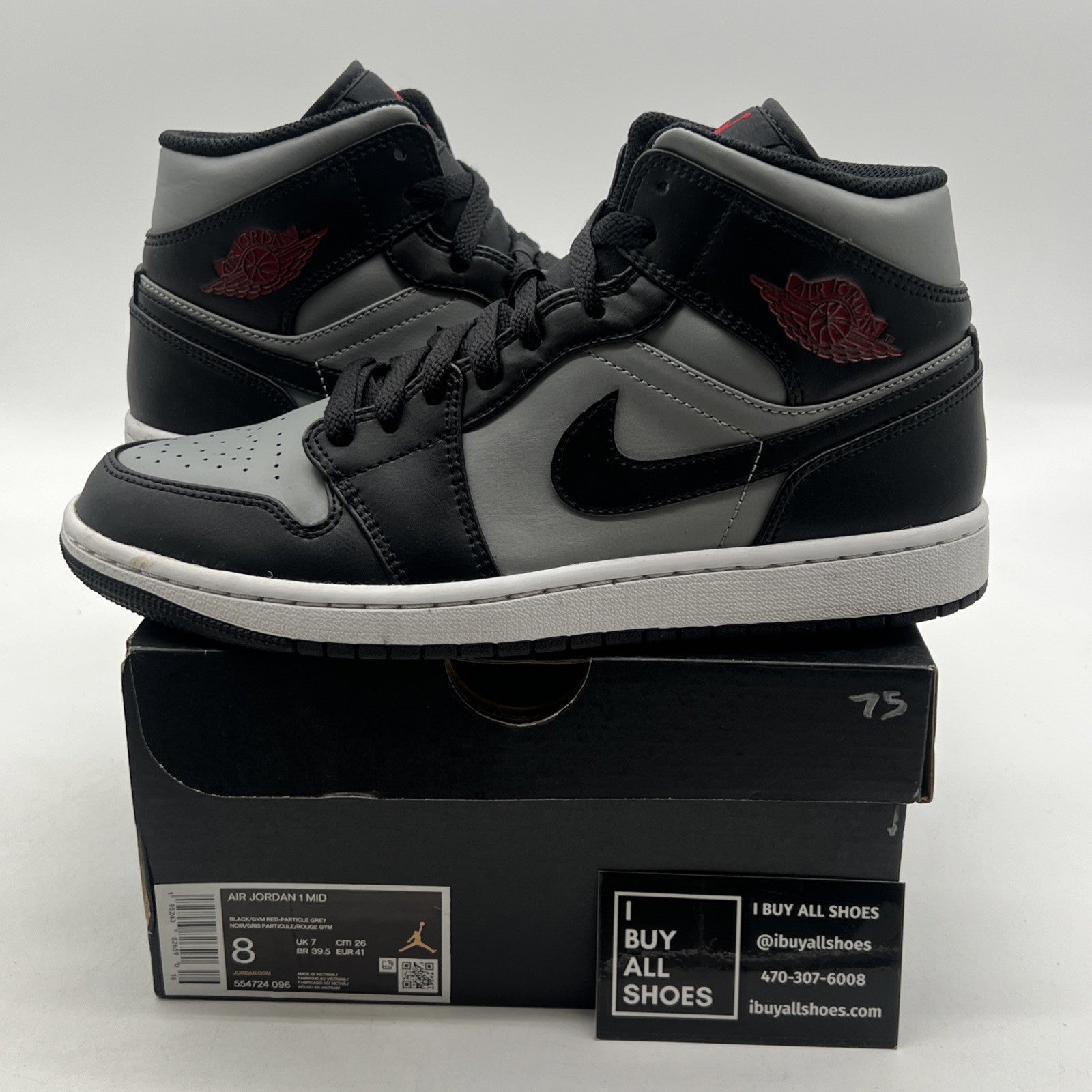 Size 8 - Air Jordan 1 Mid Shadow (554724-096)