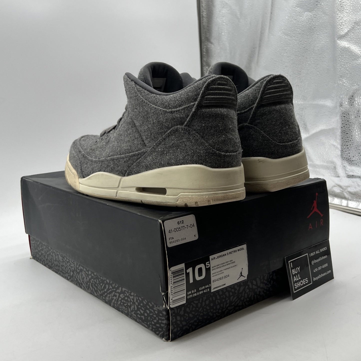 Size 10.5 - Air Jordan 3 Retro Wool (854263-004)