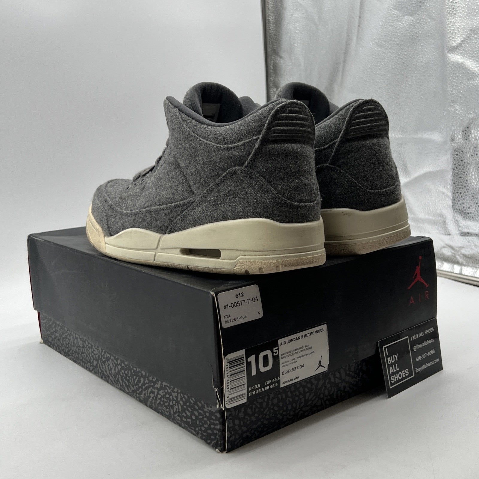 Size 10.5 - Air Jordan 3 Retro Wool (854263-004)