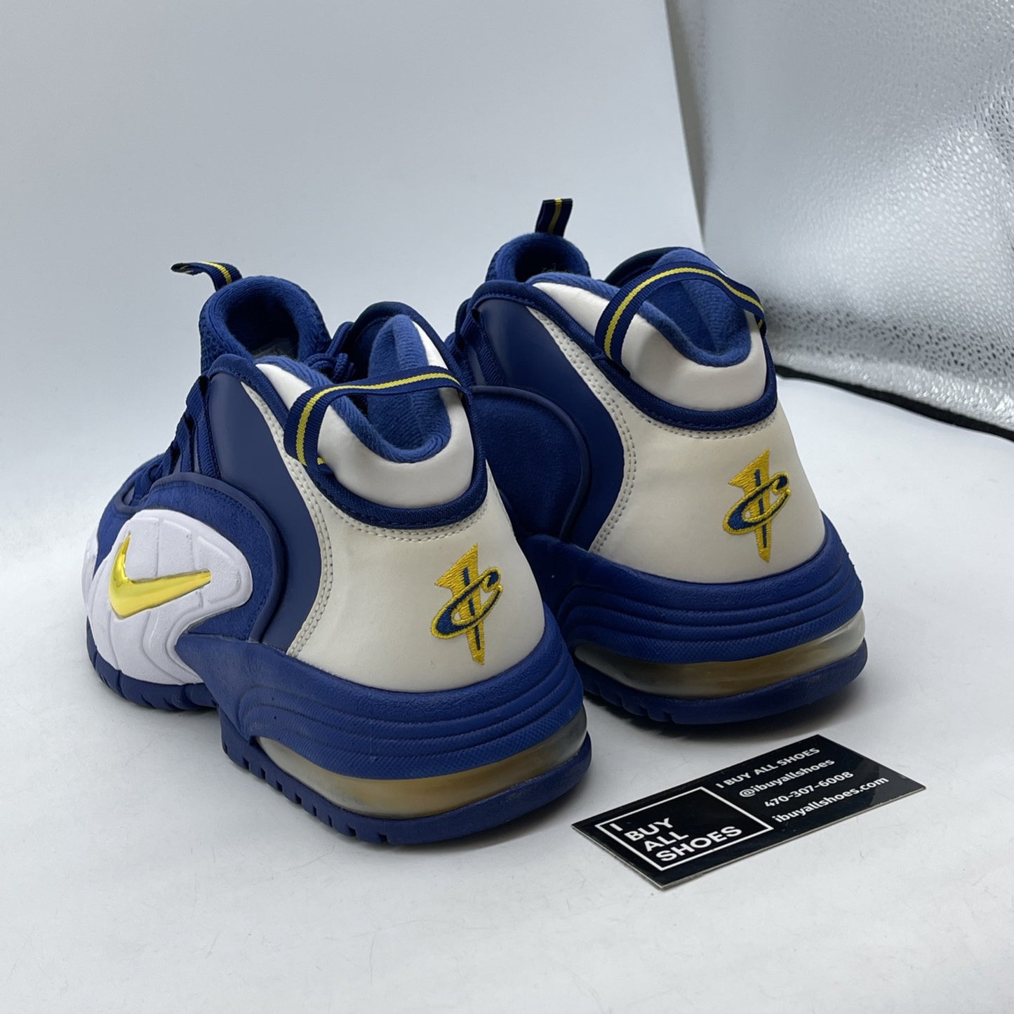 Size 11.5 - Nike Air Max Penny 1 Warriors Blue White Suede (685153-401)