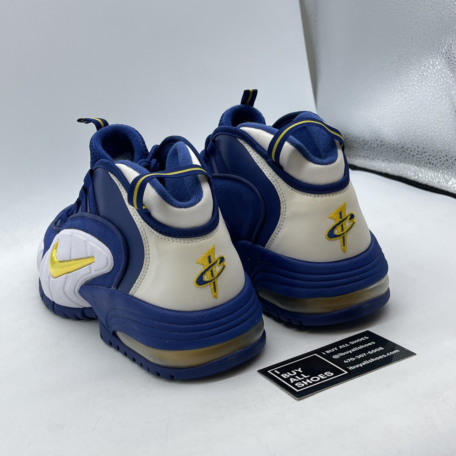 Size 11.5 - Nike Air Max Penny 1 Warriors Blue White Suede (685153-401)
