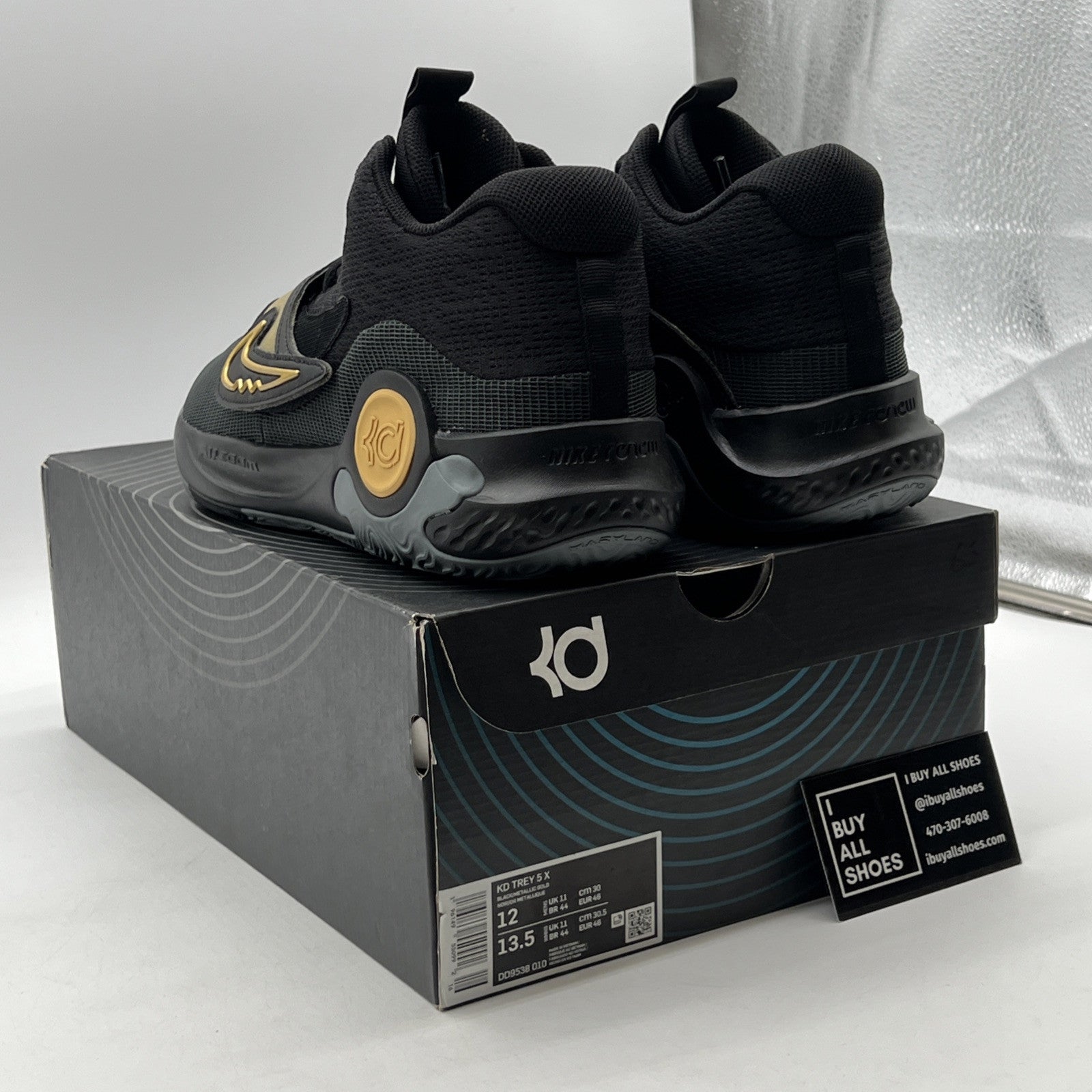 Size 12 - Nike KD Trey 5 X Black Metallic Gold (DD9538-010)