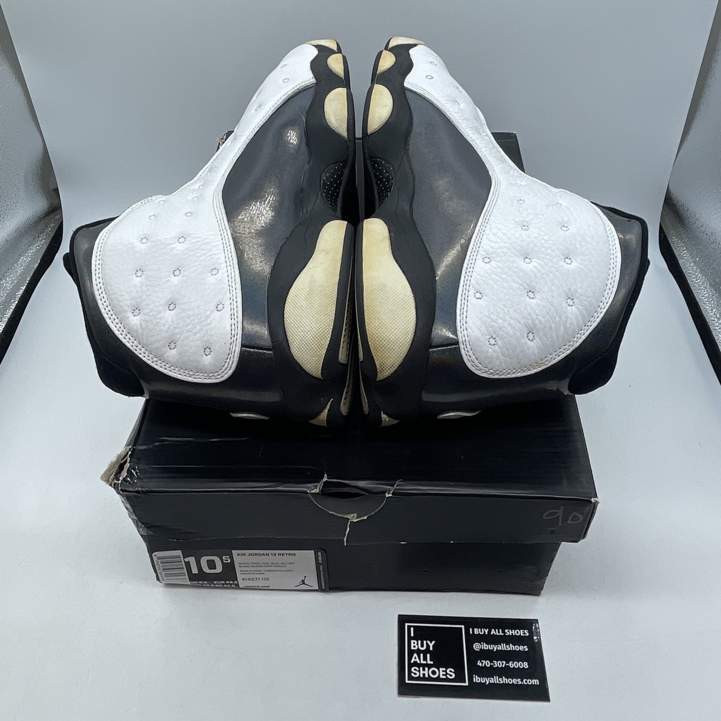 Size 10.5 - Air Jordan 13 Retro Barons Grey White Leather (414571-115)