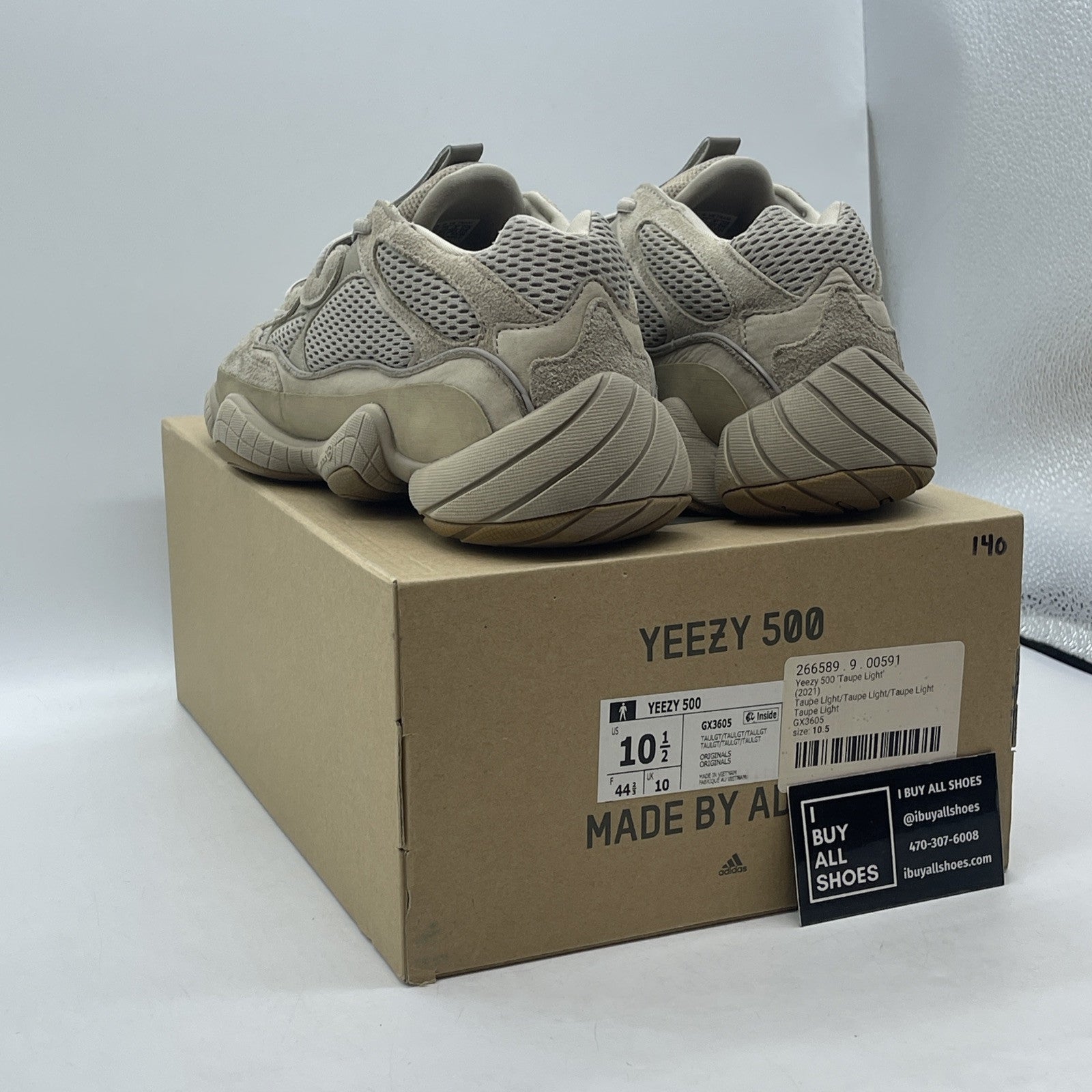 Size 10.5 - adidas Yeezy 500 Taupe Light Brown Suede Leather (GX3605)