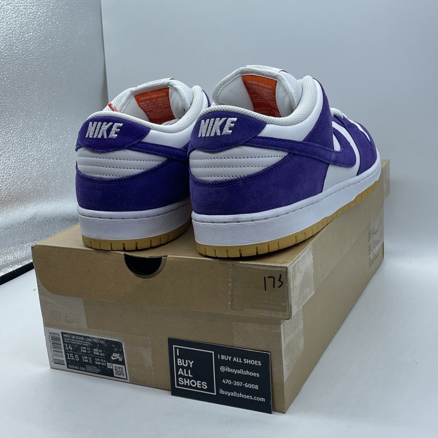 Size 14 - Nike SB Dunk Low Pro ISO Orange Label Court Purple (DV5464-500)