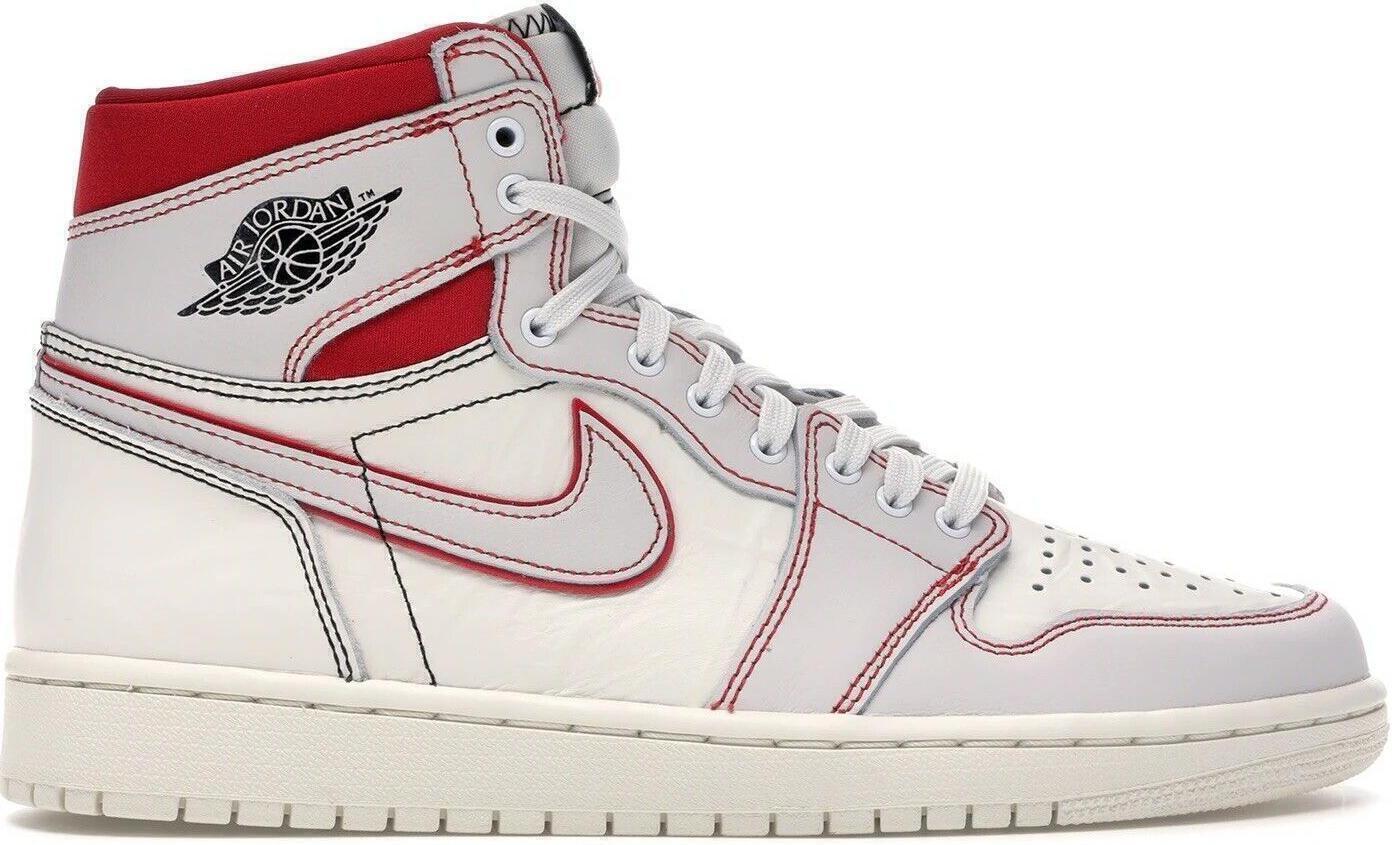 Size 9.5 - Air Jordan 1 Retro OG High Phantom Tan Red Leather (555088-160)