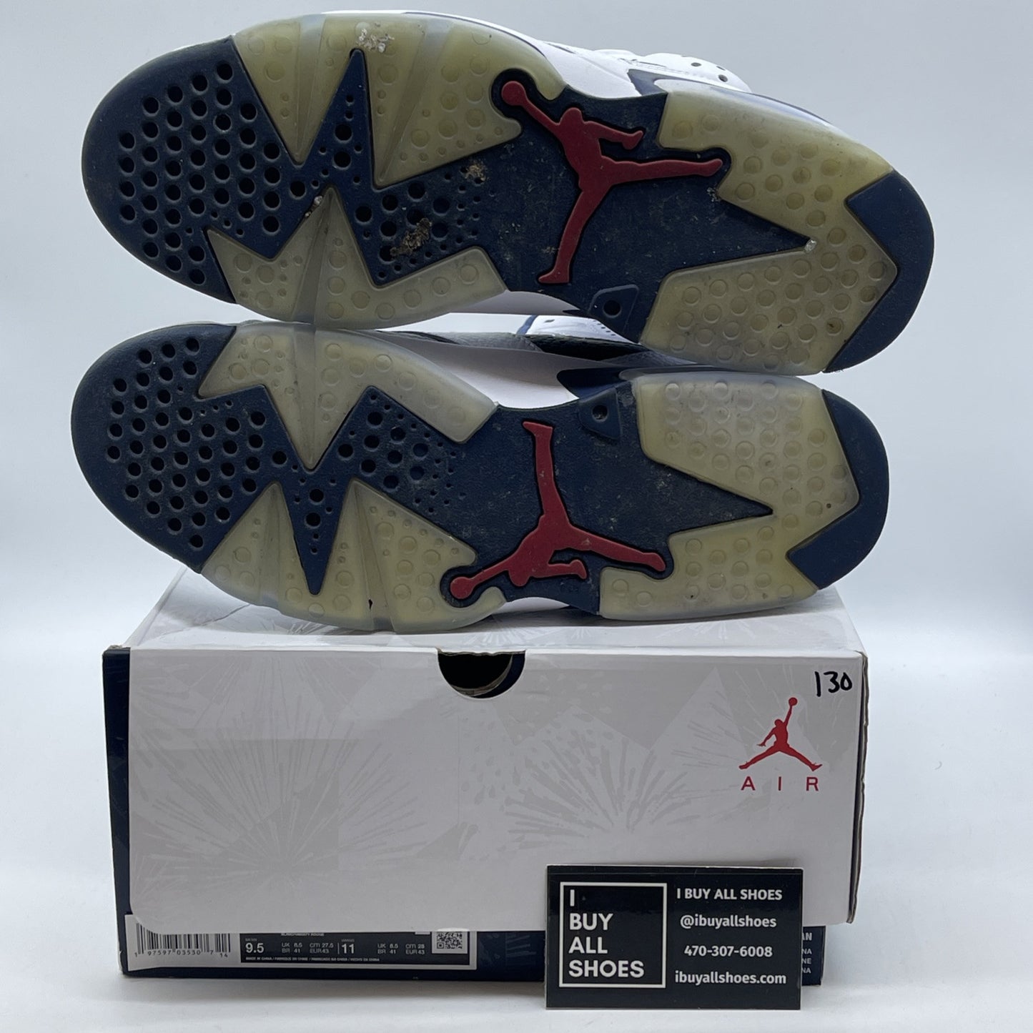 Size 9.5 - Air Jordan 6 Retro 2024 Olympic Blue White Leather (CT8529-164)