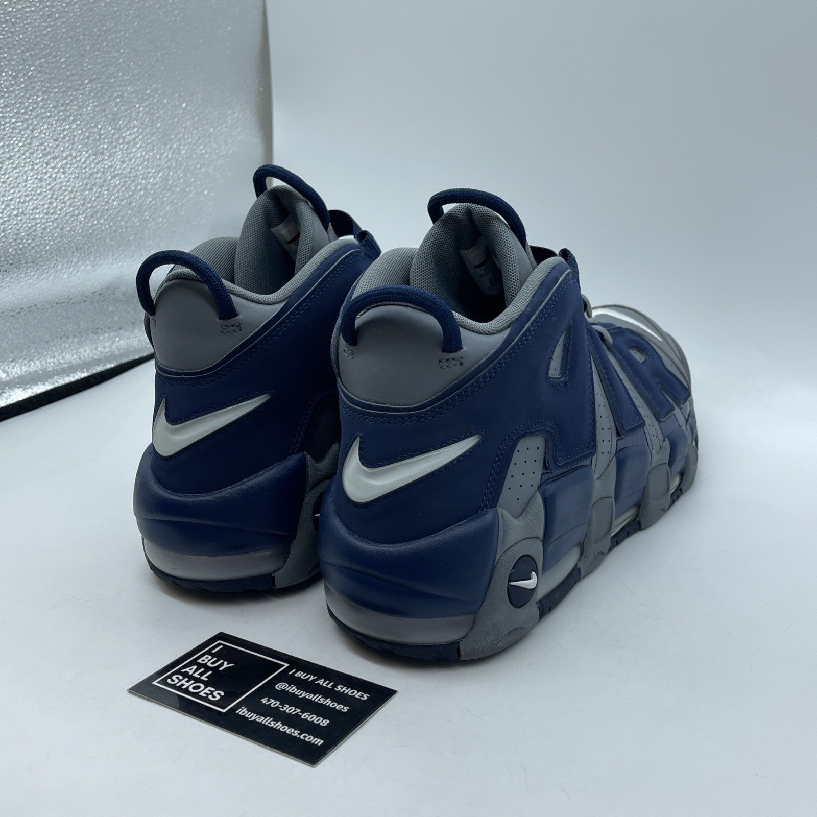 Size 11 - Nike Air More Uptempo Georgetown Blue Grey Leather Suede (921948-003)