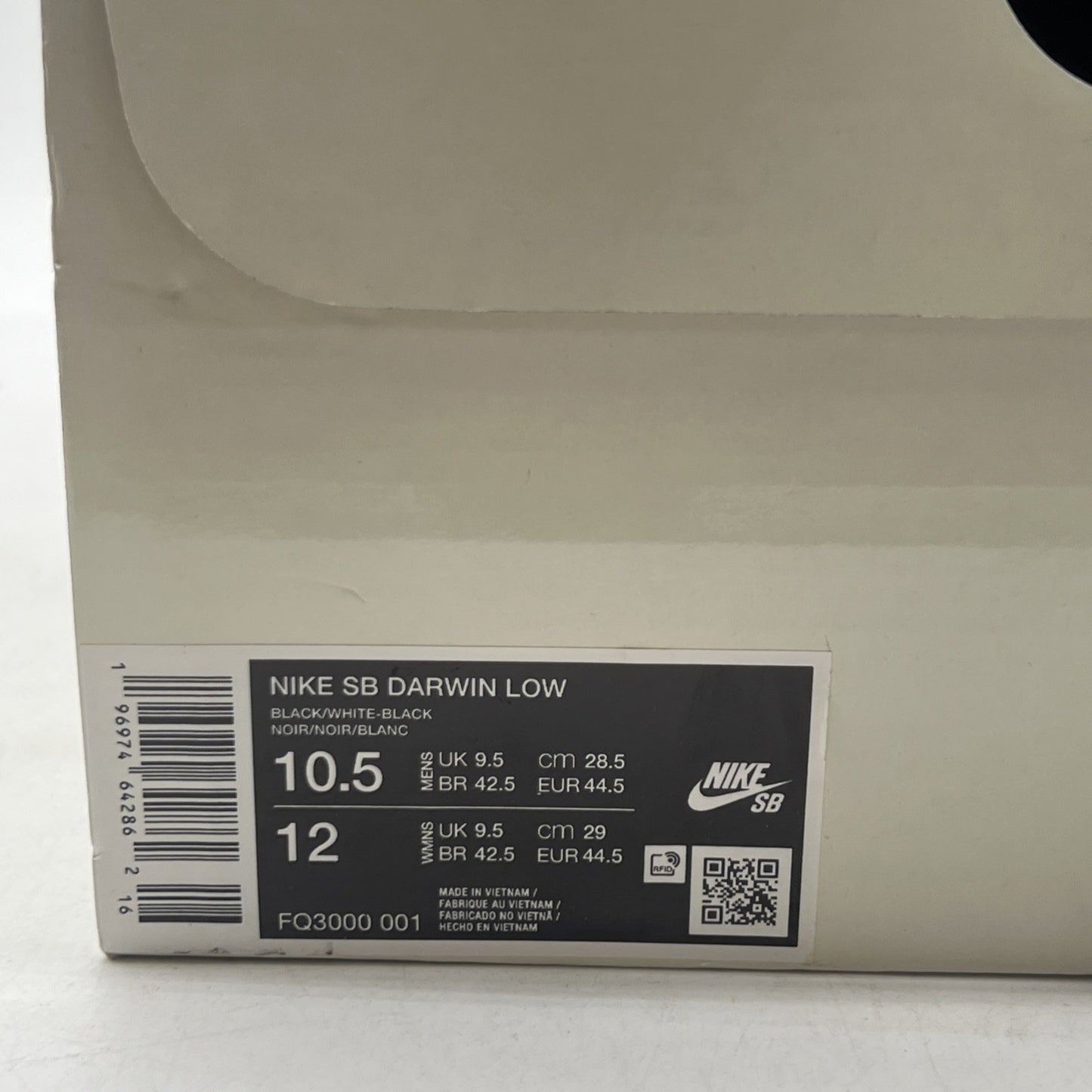 Size 10.5 - Nike Supreme x Darwin SB Low Black (FQ3000-001)