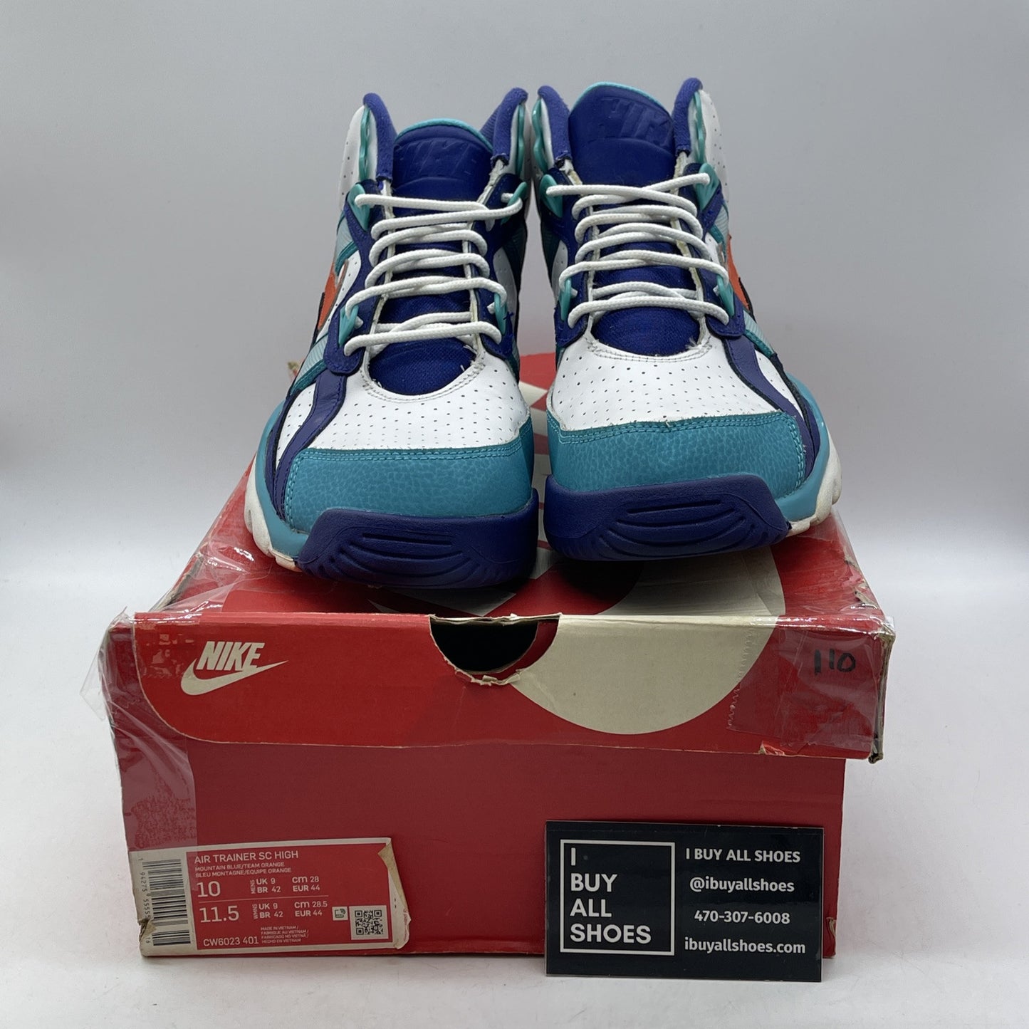 Size 10 - Nike Air Trainer SC High Miami Dolphins Suede Leather (CW6023-401)
