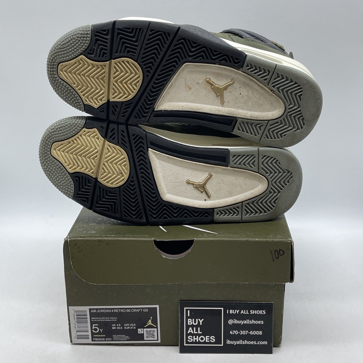 Size 5Y - Jordan 4 SE Retro Low Craft Olive Green Black Suede (FB9928-200)
