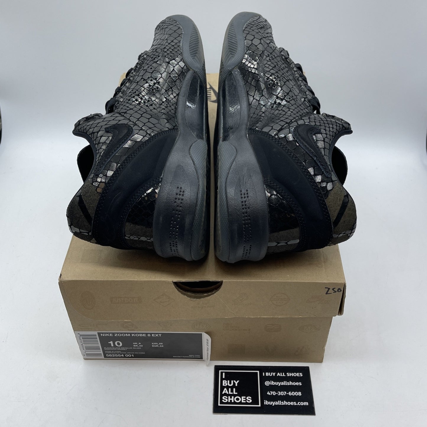 Size 10 - Nike Zoom Kobe 8 EXT Year of the Snake Black Suede Leather  582554-001
