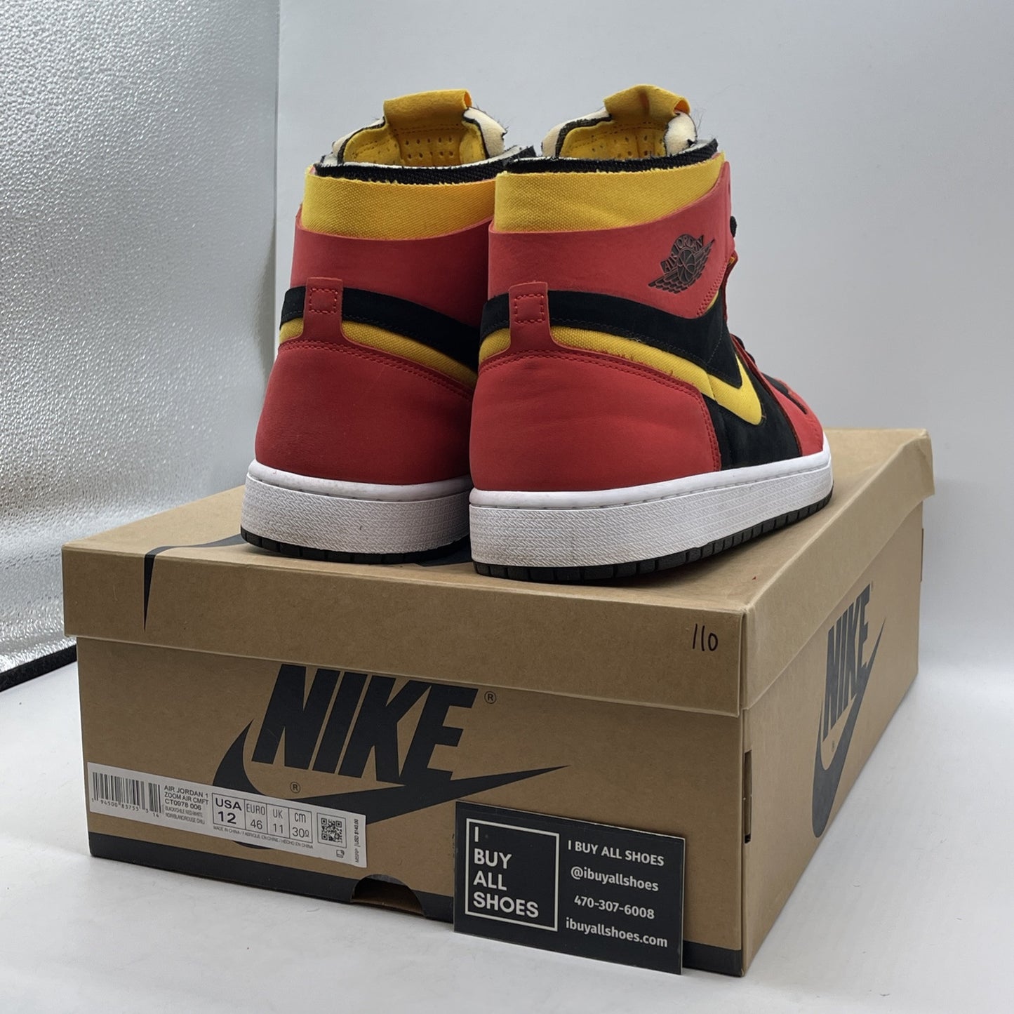 Size 12 - Air Jordan 1 Zoom Comfort High Chile Red Black Suede (CT0978-006)