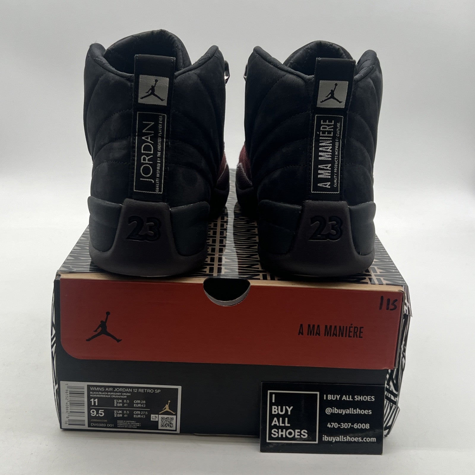 Size 11 - Air Jordan 12 Retro SP x A Ma Maniere Mid Black W (DV6989-001)