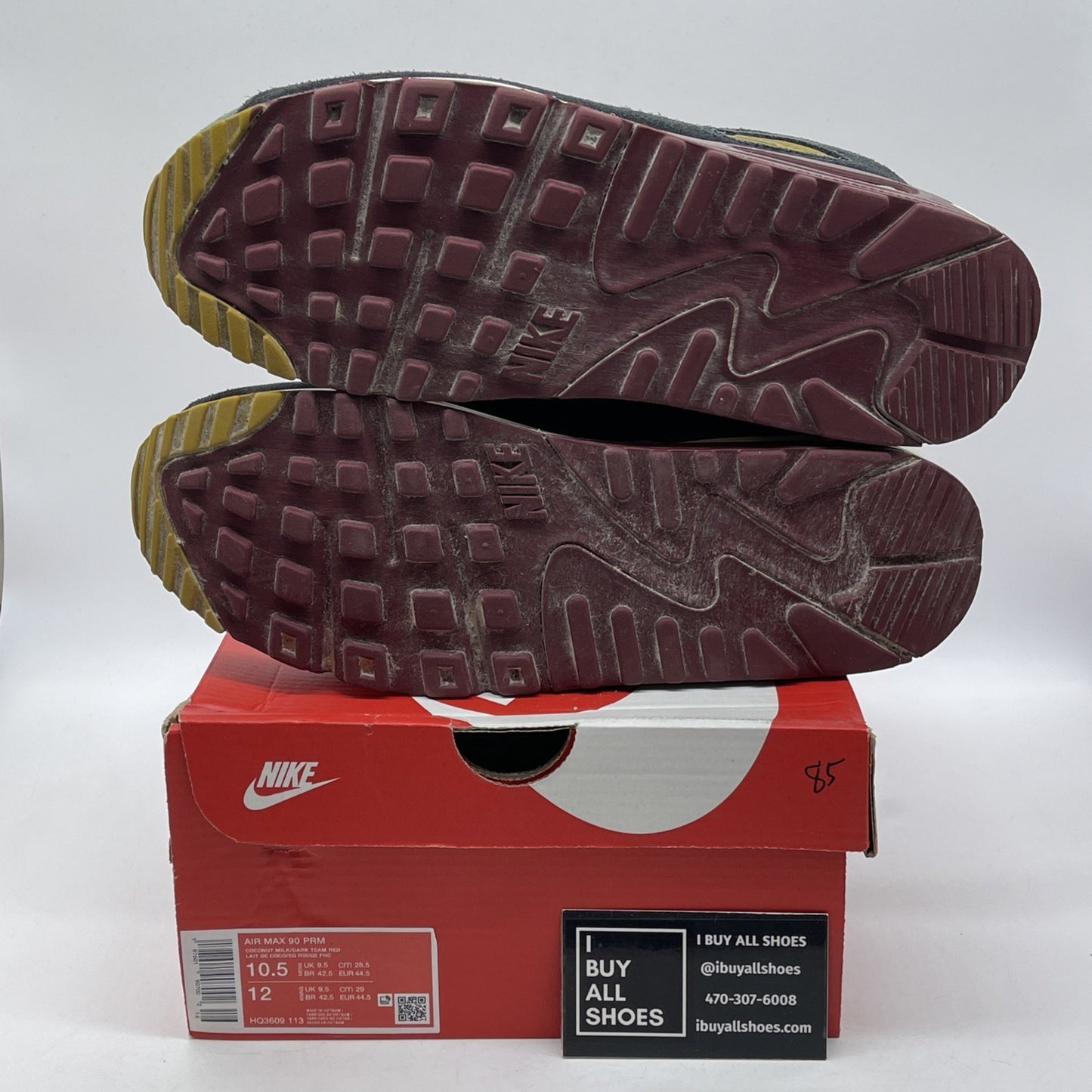 Size 10.5 - Nike Air Max 90 Coconut Milk Vintage Green Black Suede (HQ3609-113)