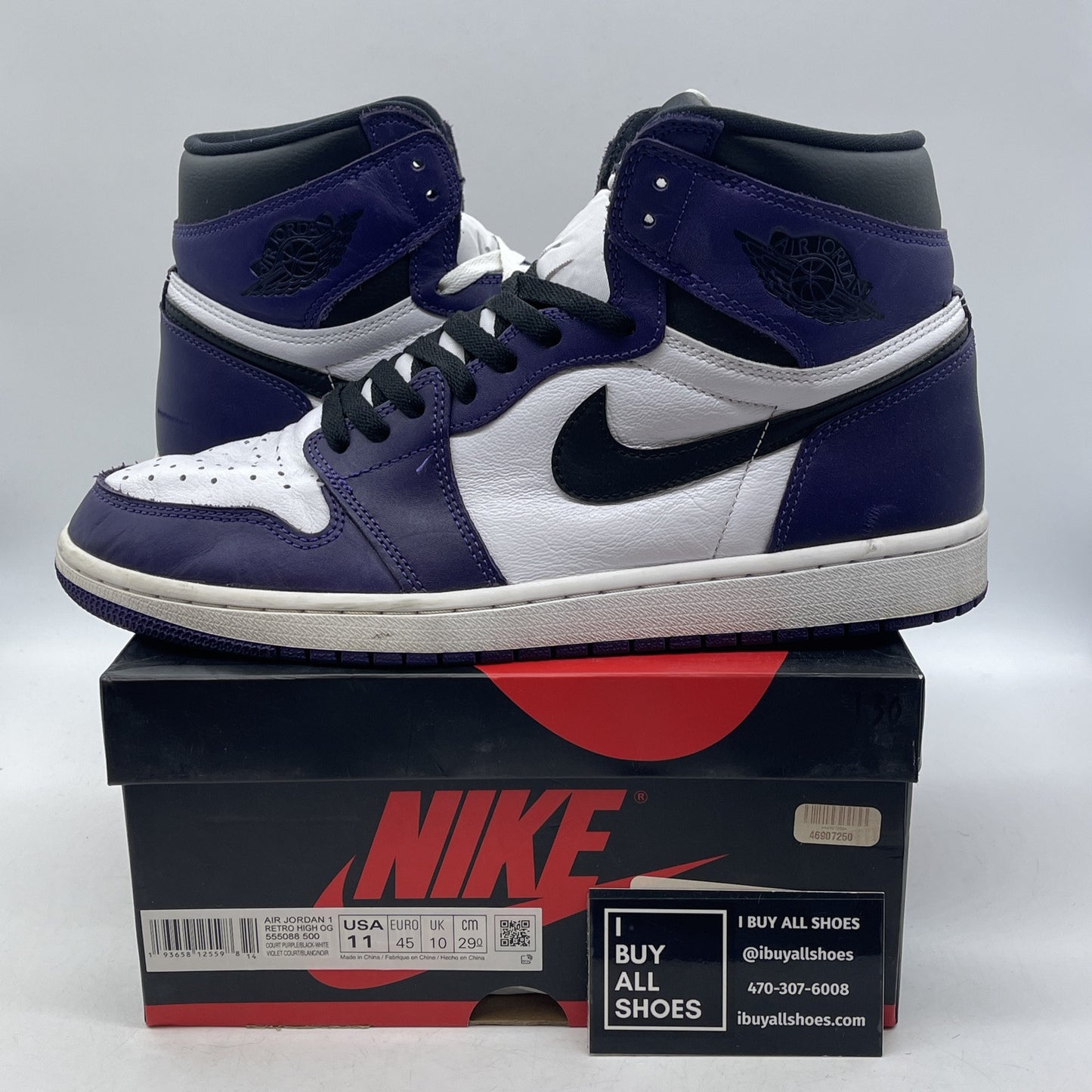 Size 11 - Air Jordan 1 Retro OG High Court Purple Black White (555088-500)