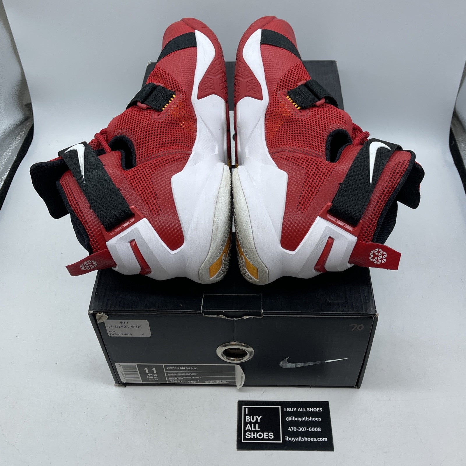 Size 11 - Nike LeBron Soldier 9 University Red Black Suede Leather (749417-606)