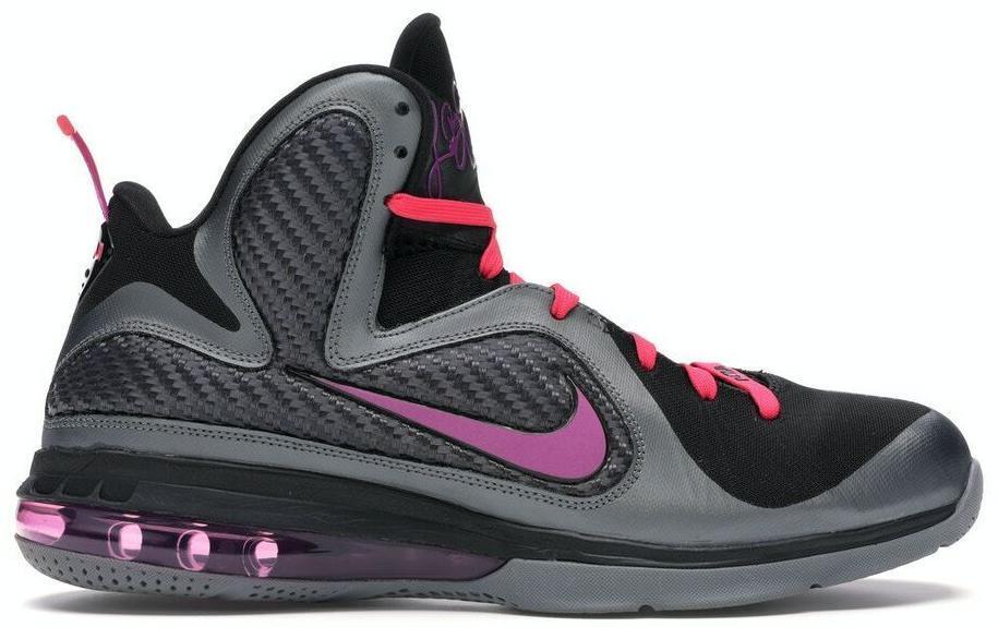 Size 13 - Nike LeBron 9 Miami Nights Grey Purple Black Leather (469764-002)