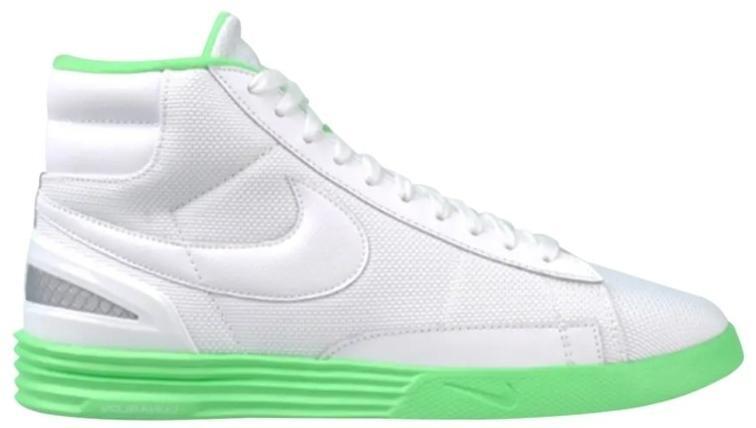 Size 11 - Nike Lunar Blazer White Poison Green (555029-101)