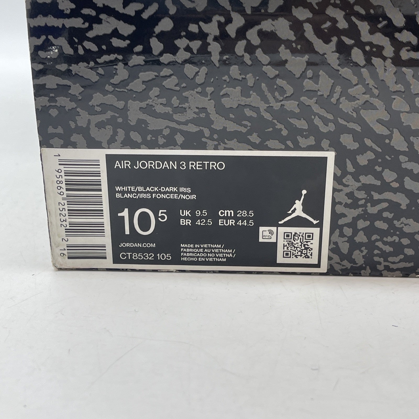 Size 10.5 - Jordan 3 Retro Mid Dark Iris White Grey Suede Leather (CT8532-105)