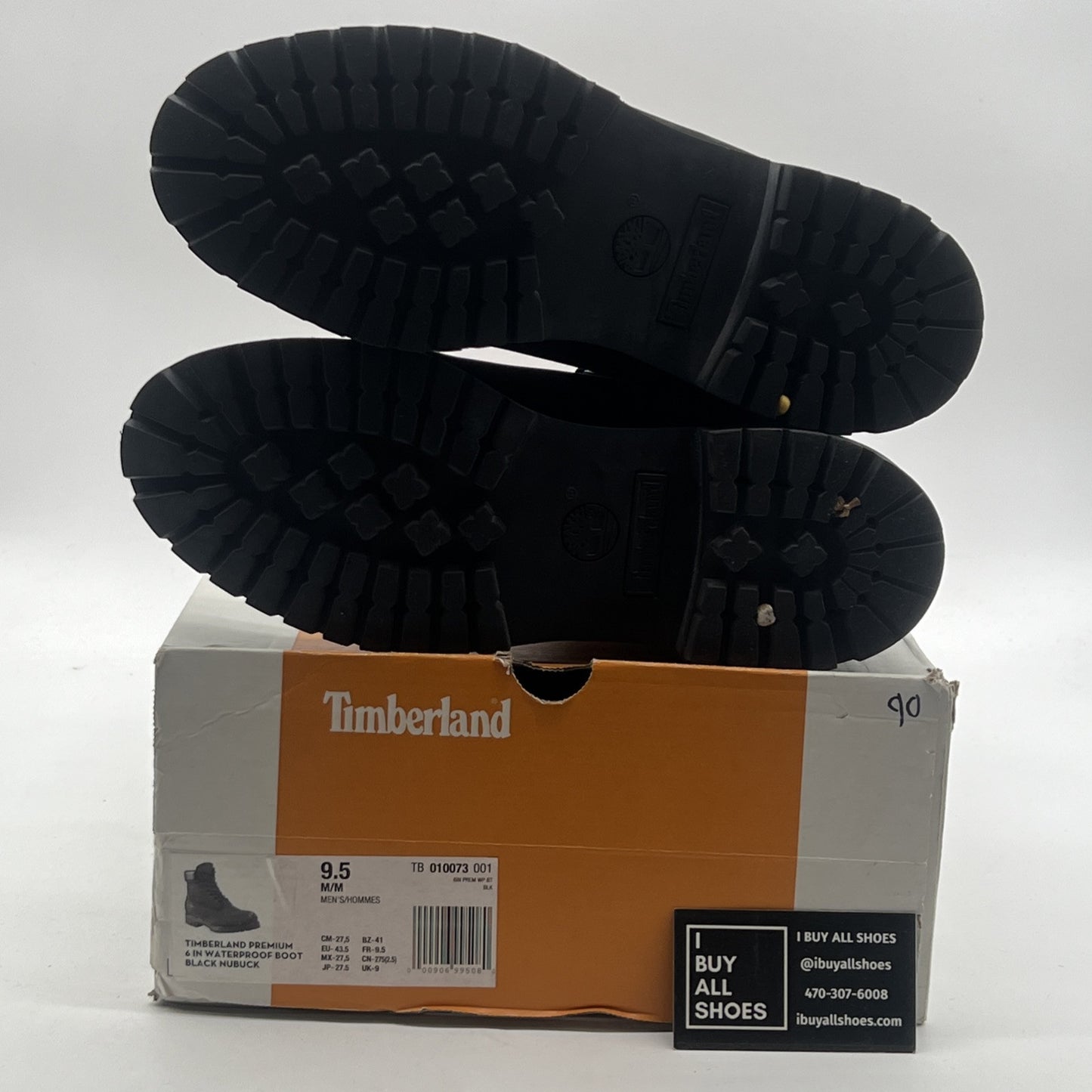 Size 9.5 - Mens Timberland Premium 6" Boot - Black Nubuck  (TB 010073-001)