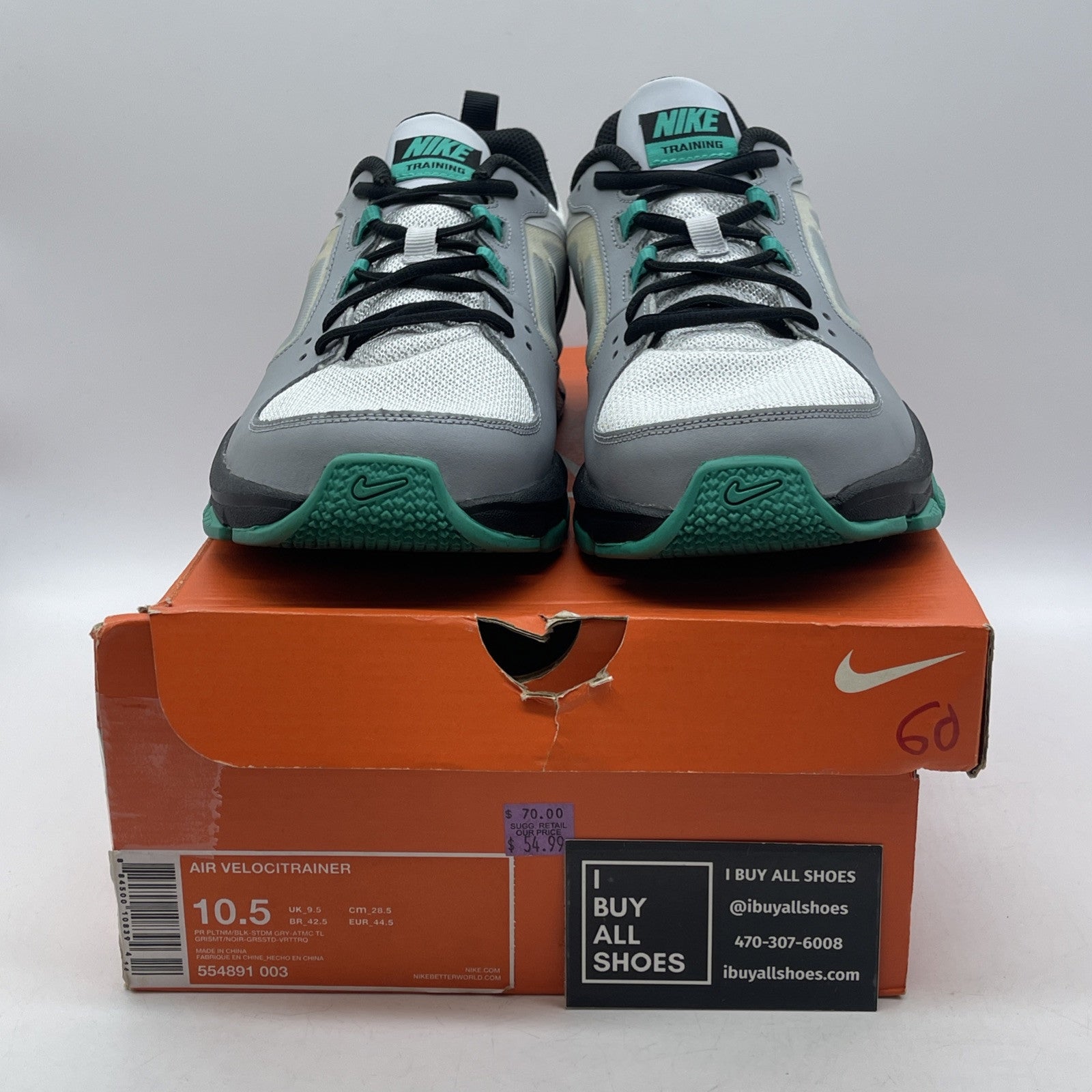 Size 10.5 - Nike Air Velocitrainer Stadium Grey black Green (554891-003)