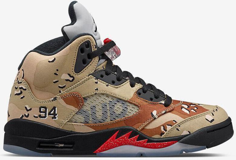Size 8.5 - Supreme x Air Jordan 5 Retro Desert Camo (824371-201)