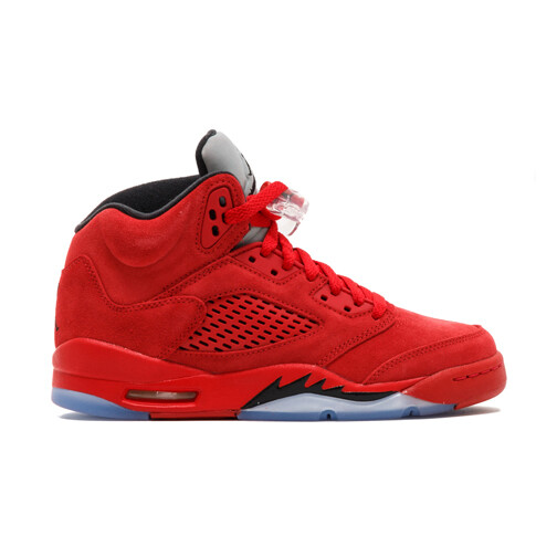 Size 5.5 (GS) - Jordan 5 Retro Mid Red Suede Black (440888-602)