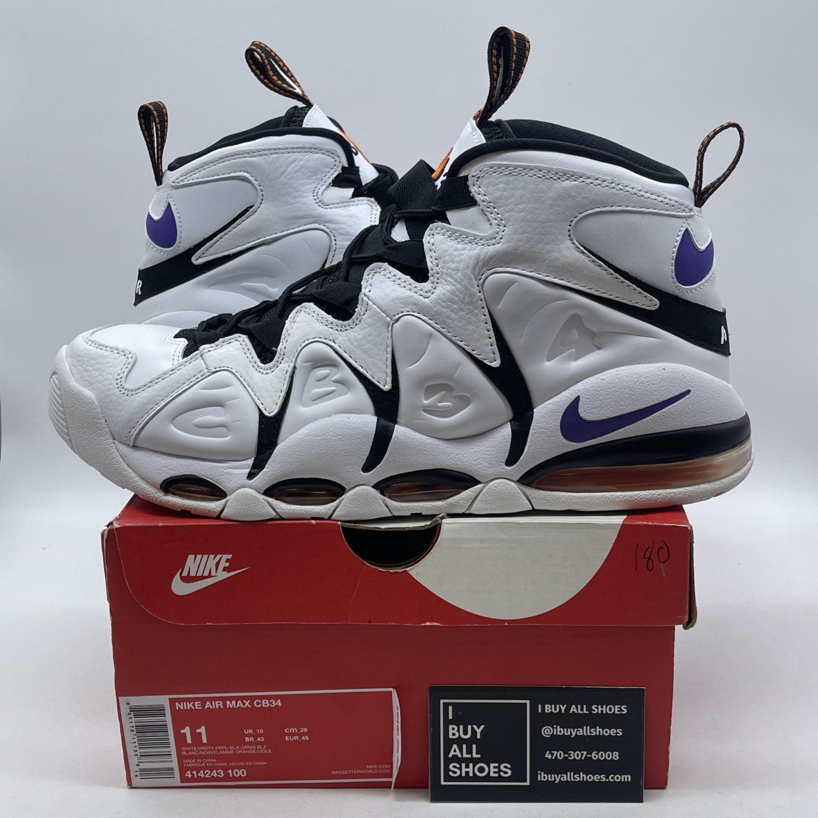 Size 11 - Nike Air Max CB34 White Varsity Purple Suede Leather (414243-100)