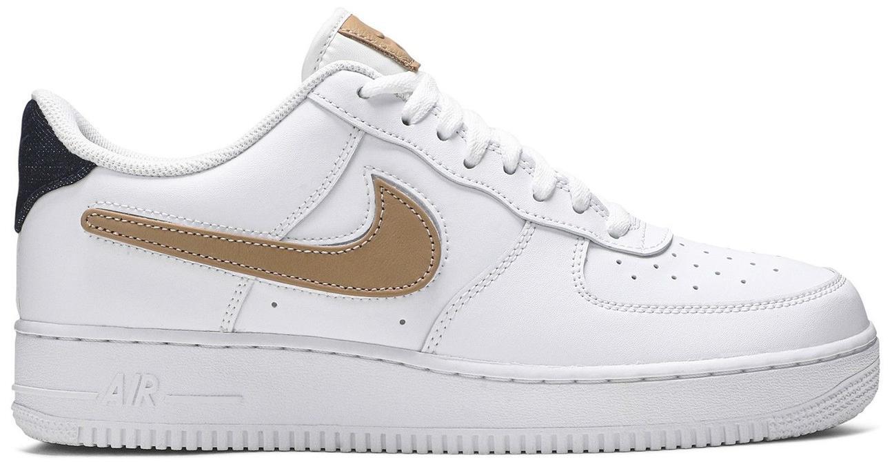 Size 10 - Nike Air Force 1 '07 LV8 Low Removable Swoosh White Vachetta Tan
