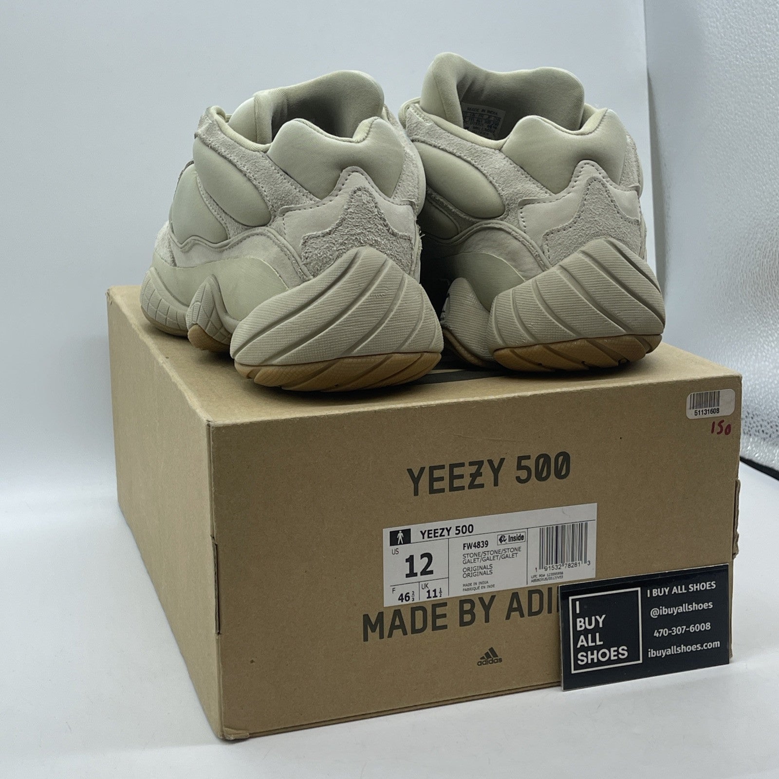Size 12 - adidas Yeezy 500 Stone Tan Brown Suede Leather (FW4839)