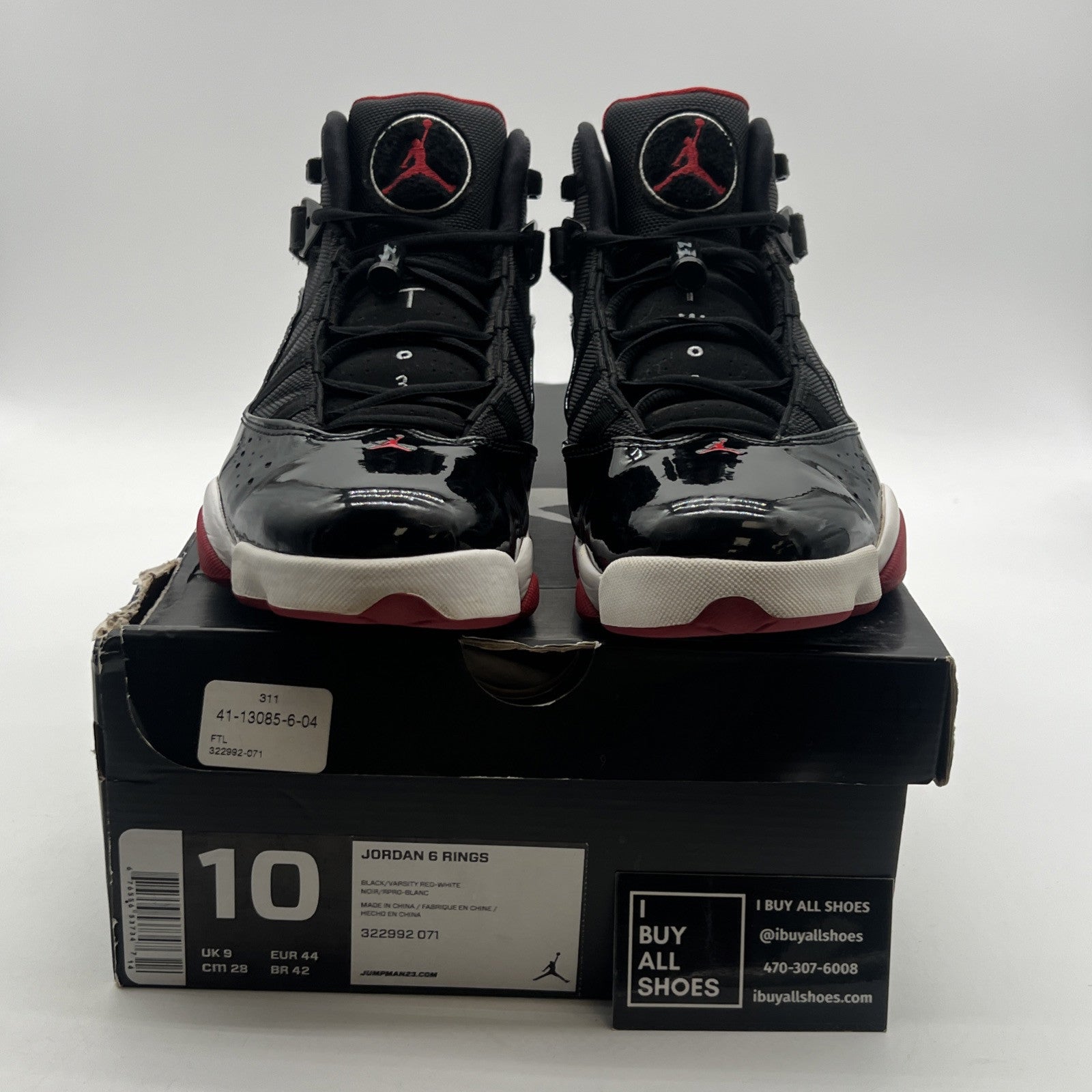 Size 10 - Air Jordan 6 Rings 2013 Bred (322992-071)