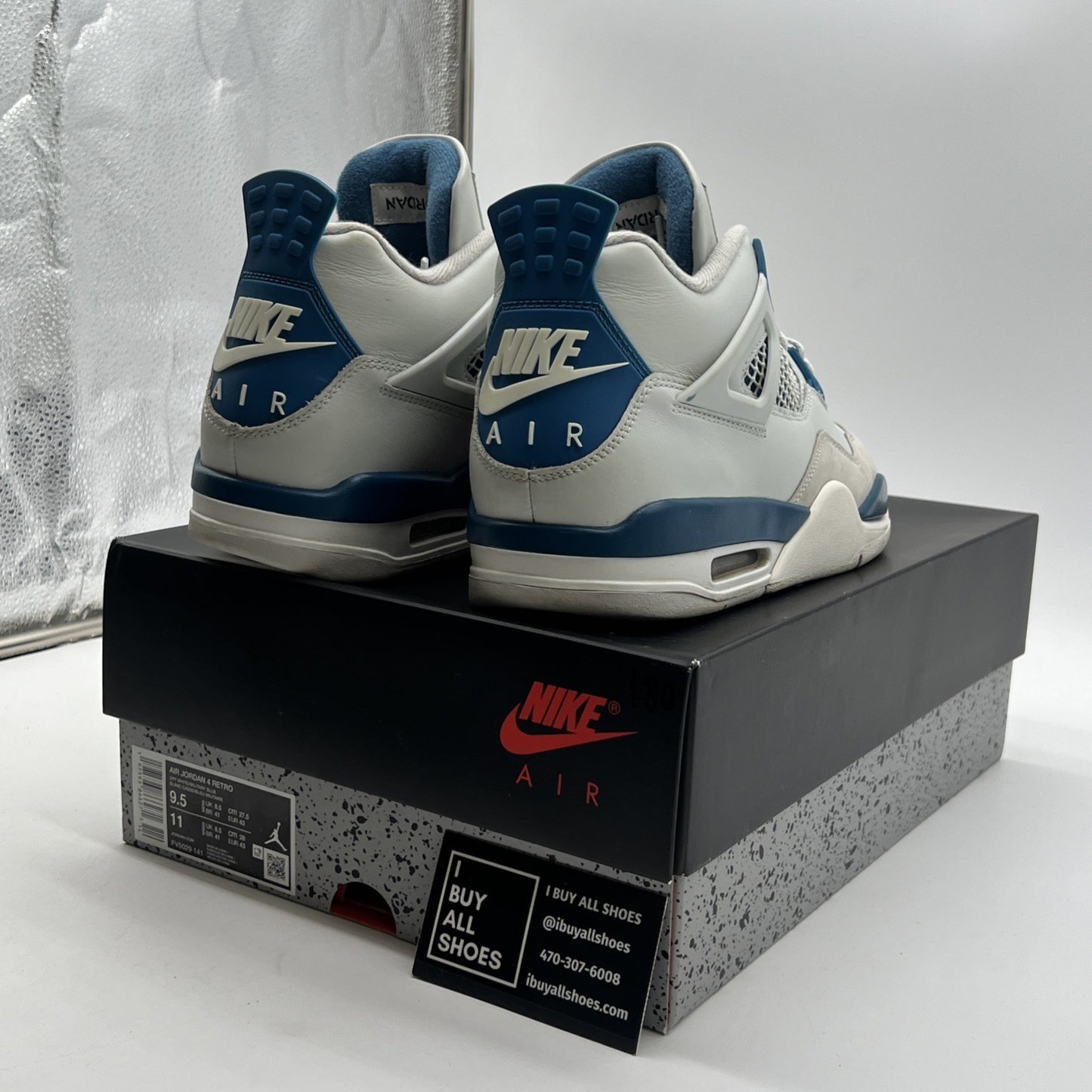 Size 9.5 - Air Jordan 4 Retro 2024 Military Blue (FV5029-141)